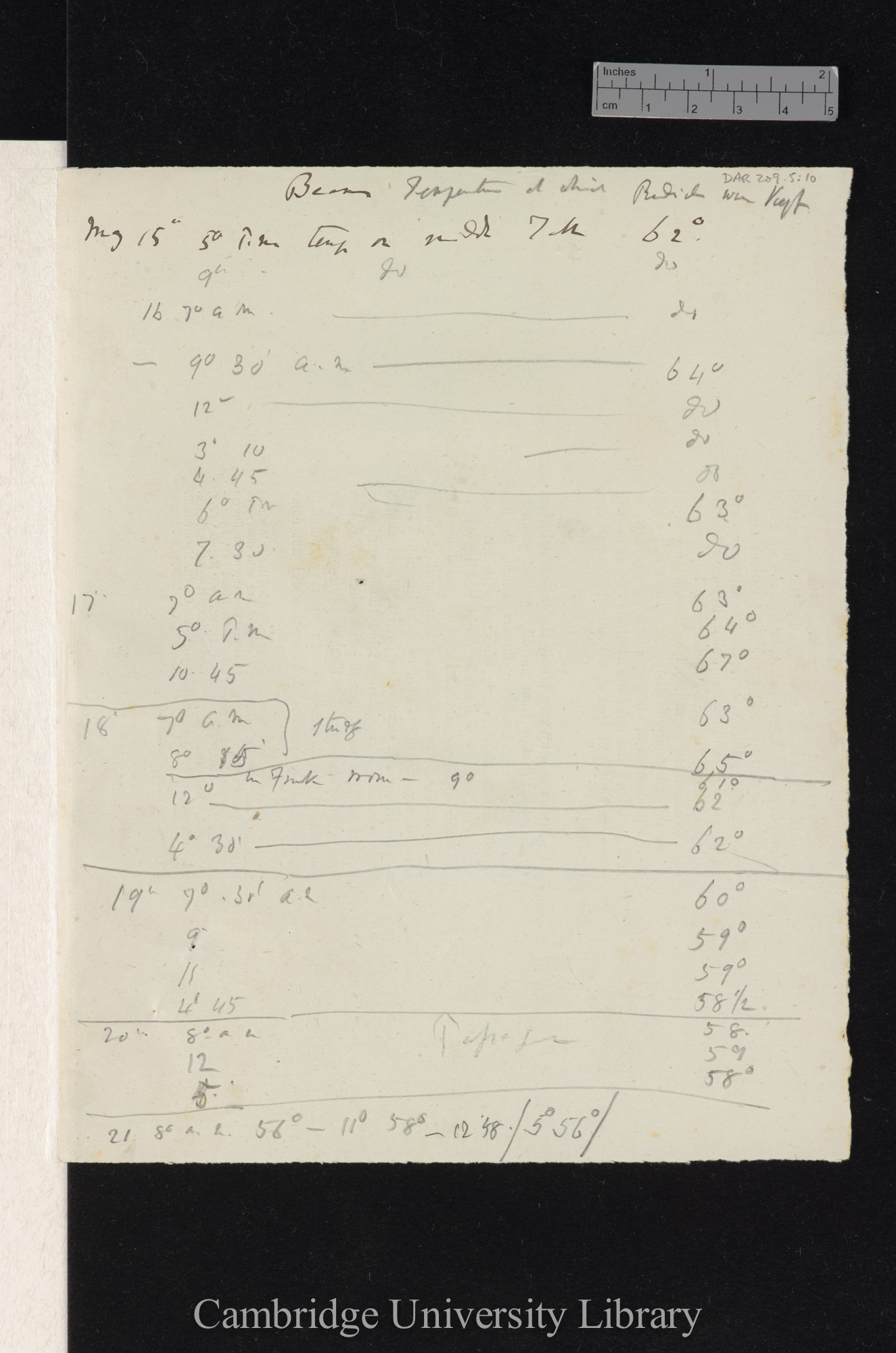 Beans Temperature at which Radicles were kept