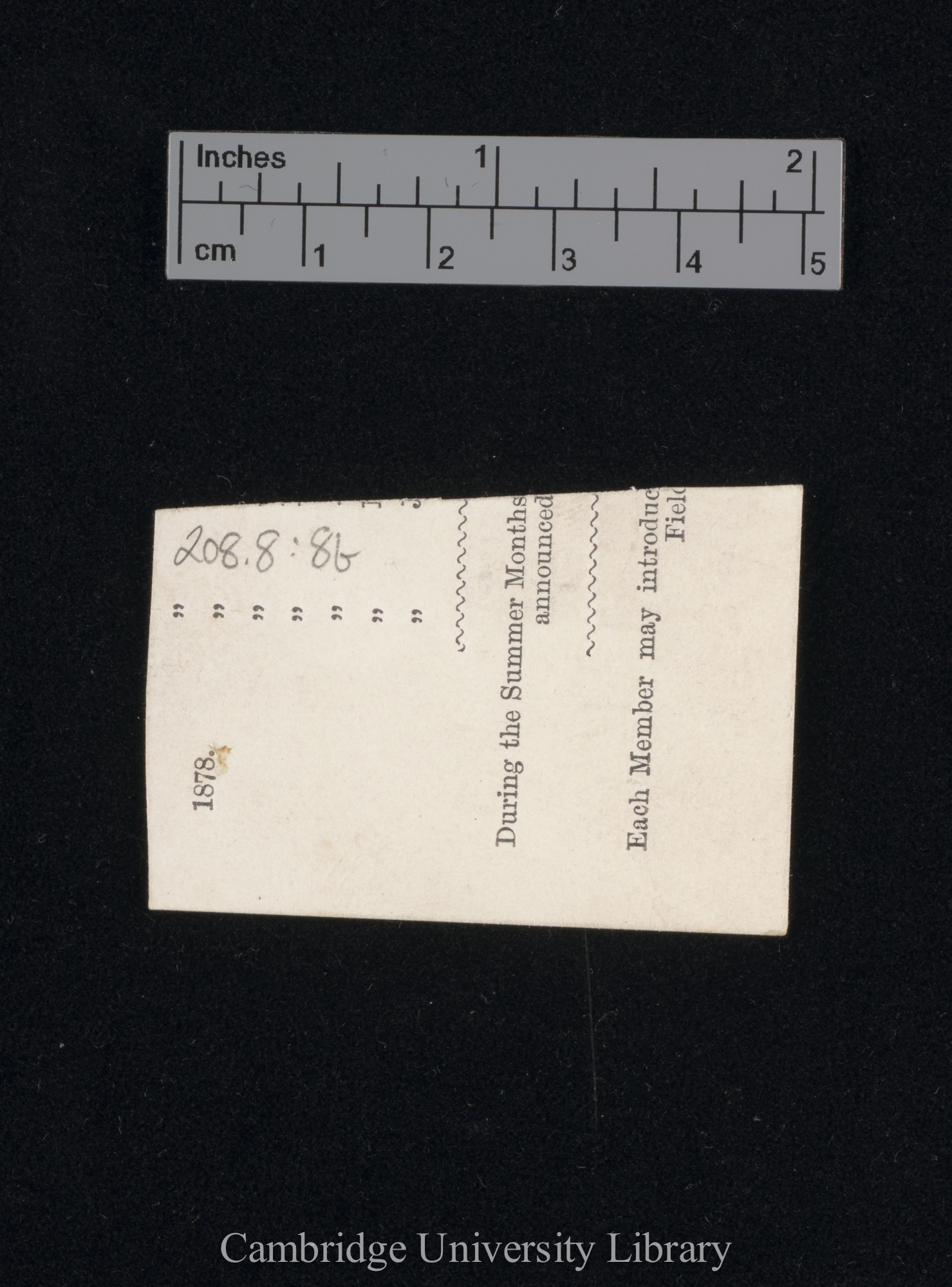 [verso of drawing - printed card, cut]