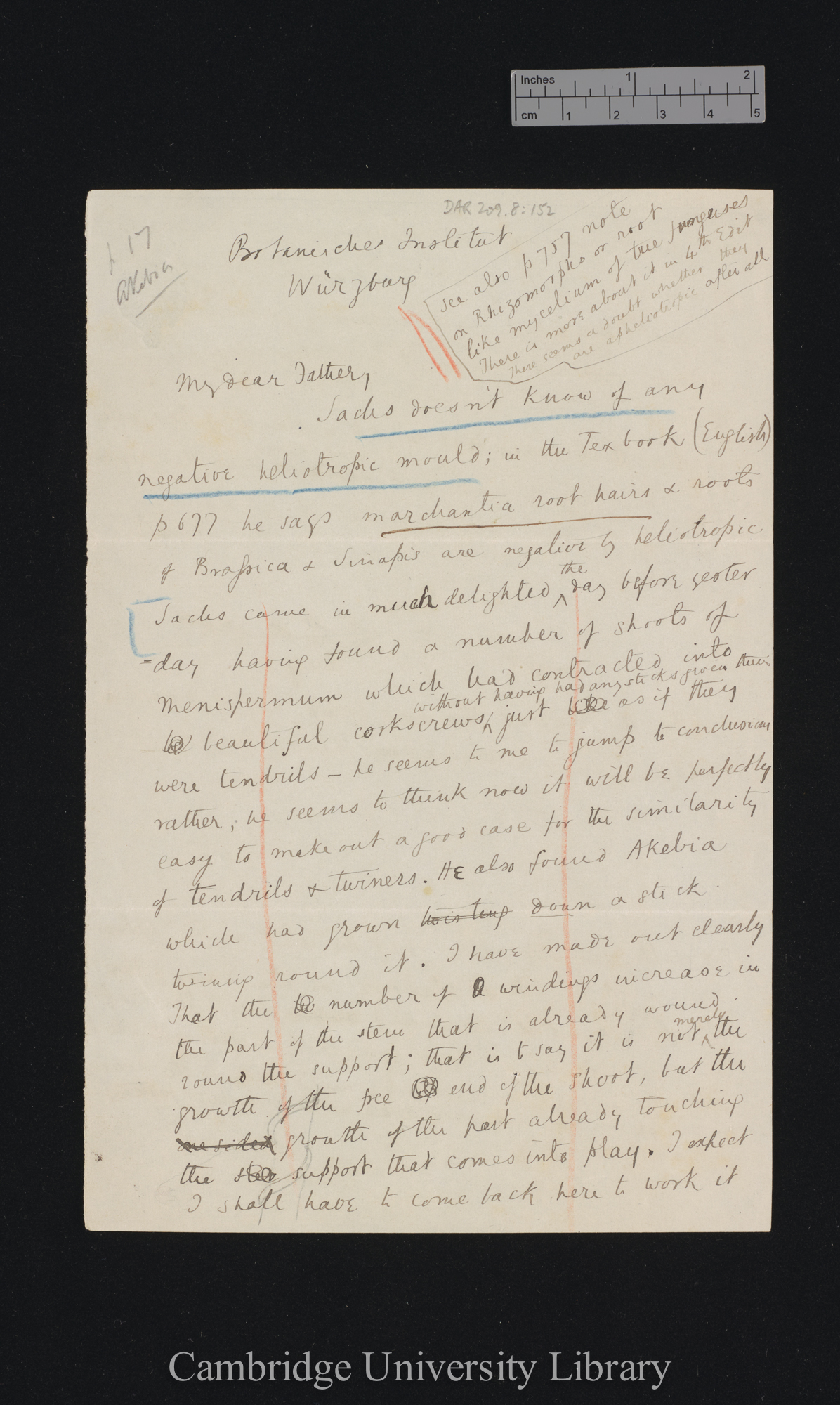 Sir Francis Darwin to Charles Robert Darwin