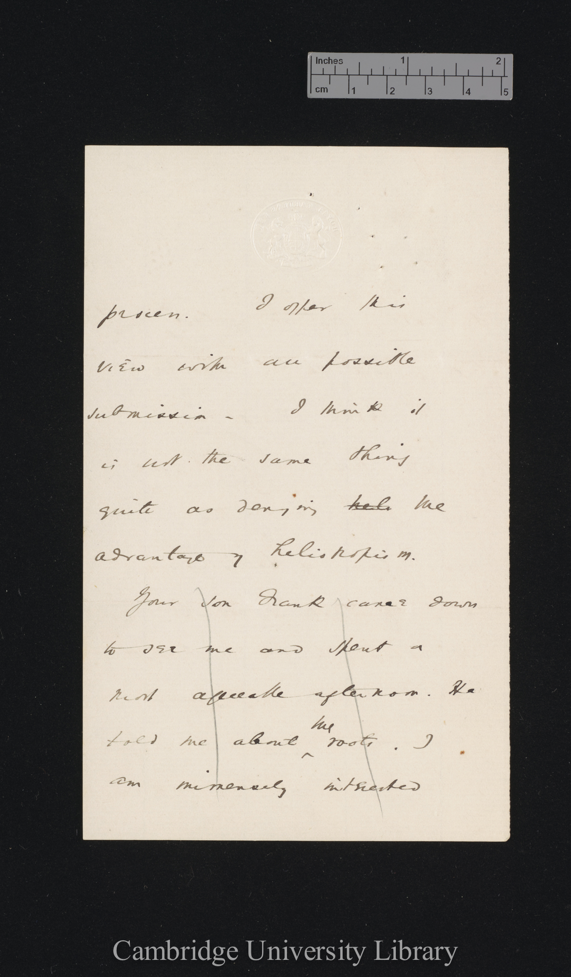 [Sir William Turner Thiselton-Dyer] to Charles Robert Darwin