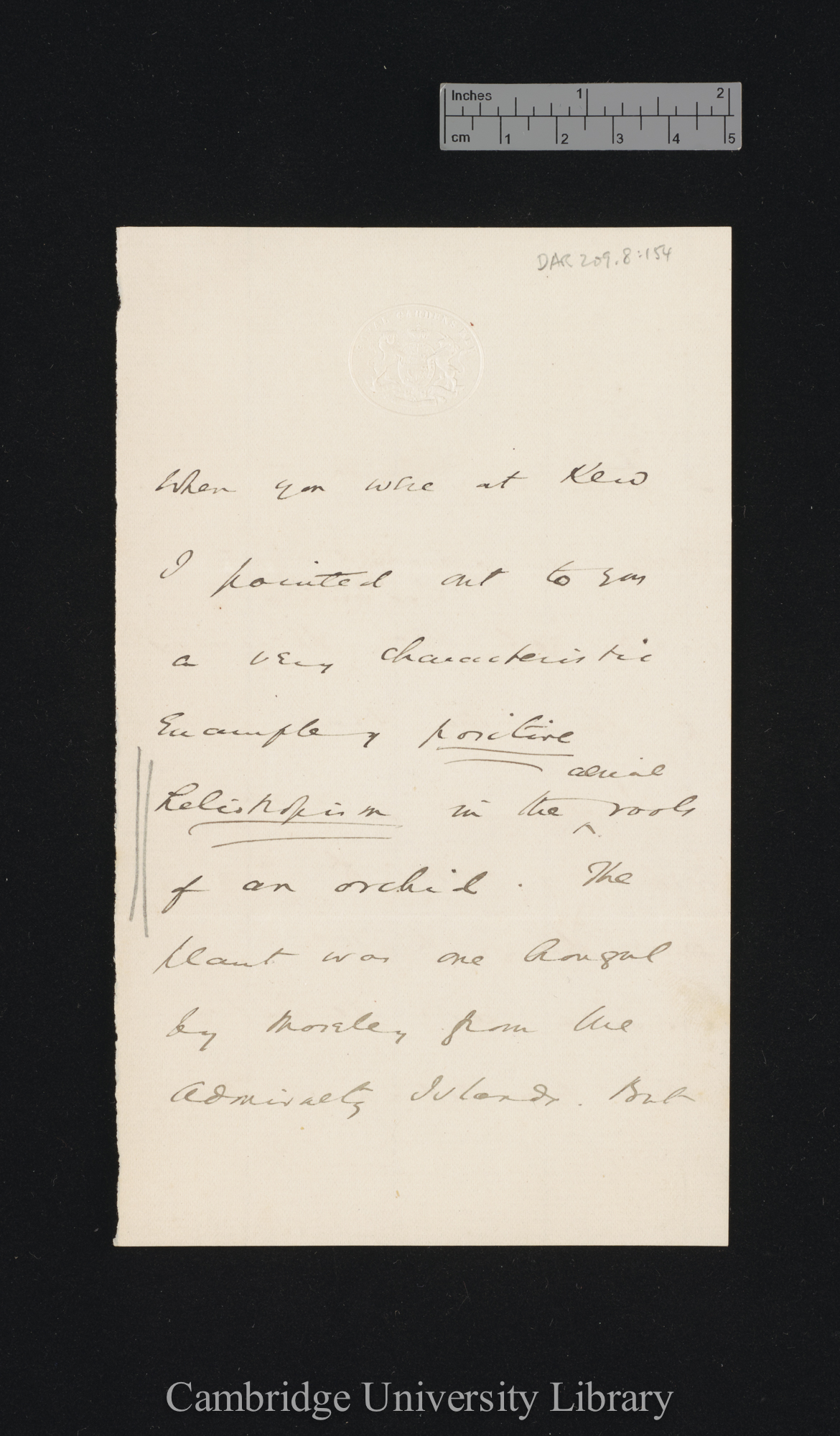 [Sir William Turner Thiselton-Dyer] to Charles Robert Darwin