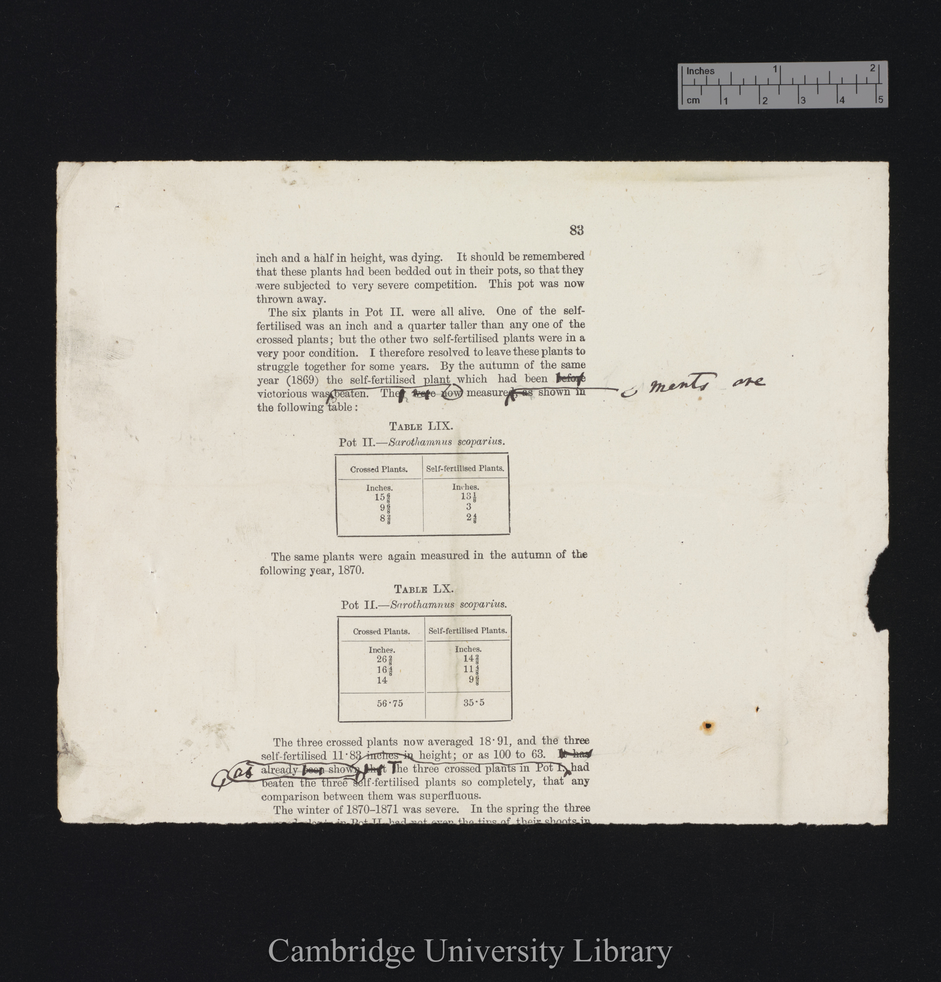 proof sheet of &#39;Fertilisation&#39; p 83 [top half of page] [published pp 166-167]