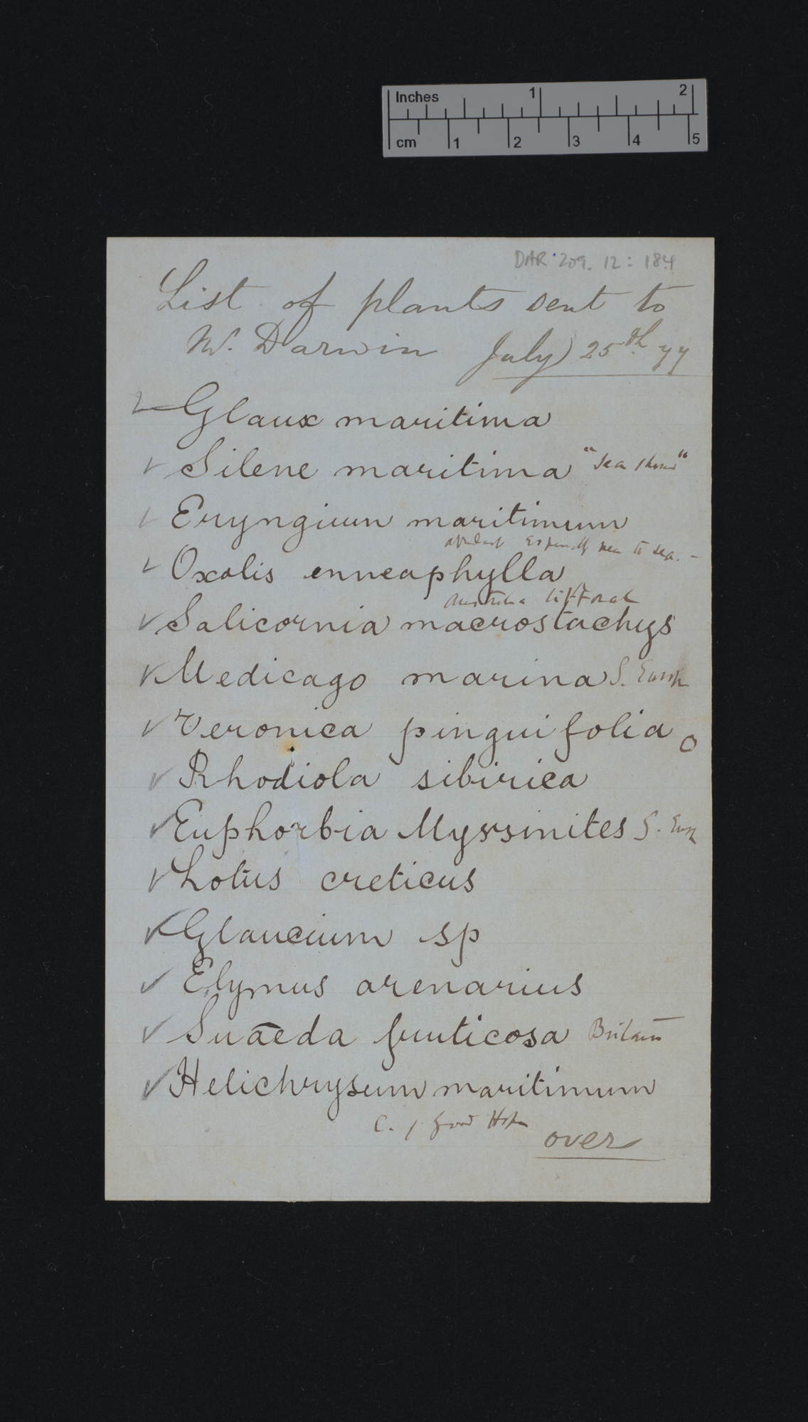 [Richard Irwin Lynch] to Charles Robert Darwin