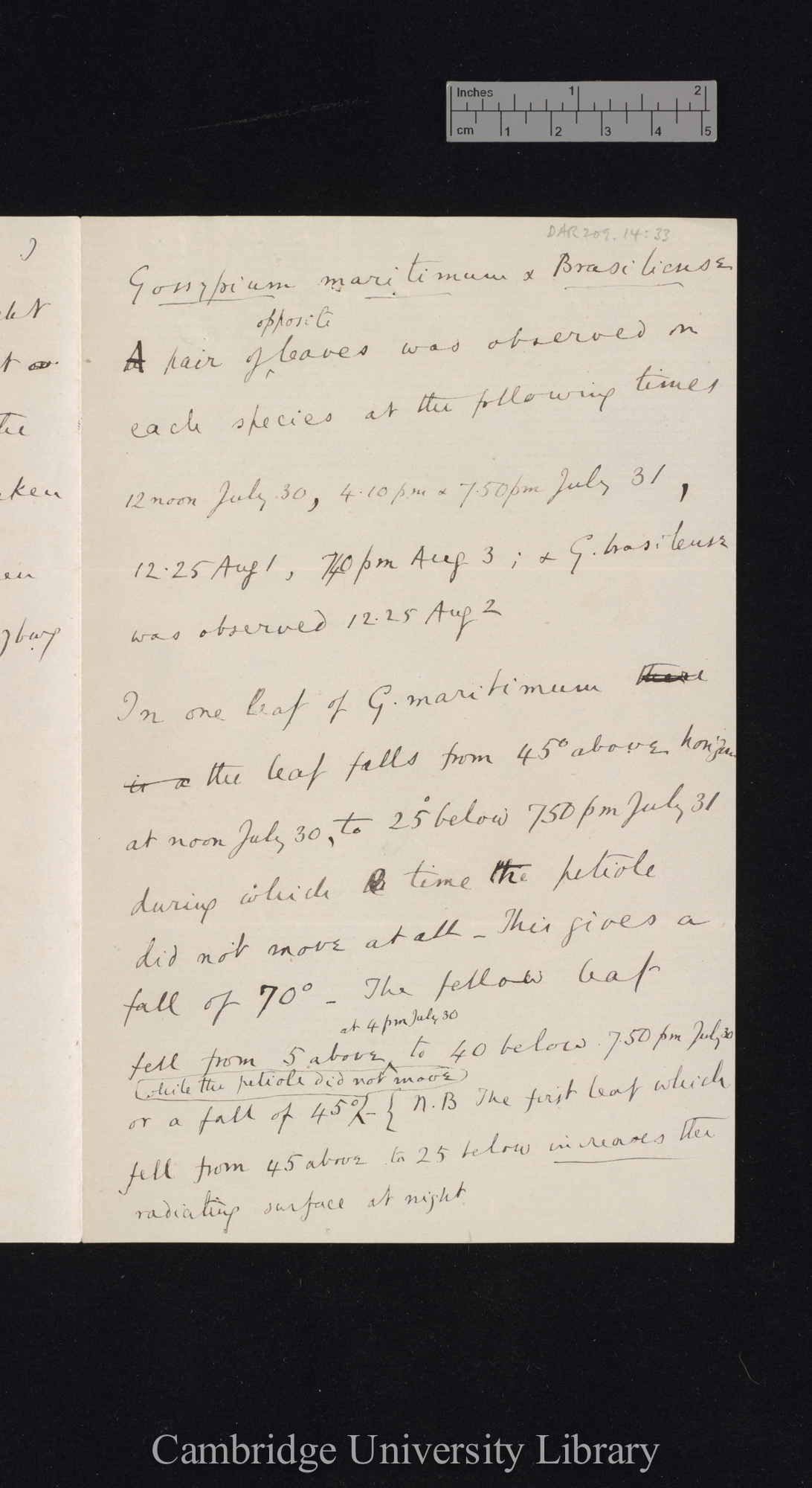 Sir Francis Darwin to Charles Robert Darwin