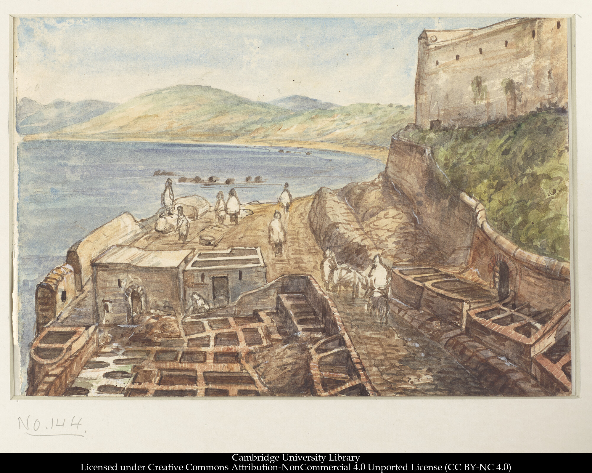 Moorish tannery from the window of the Victoria Hotel, Tangier, 1865-66