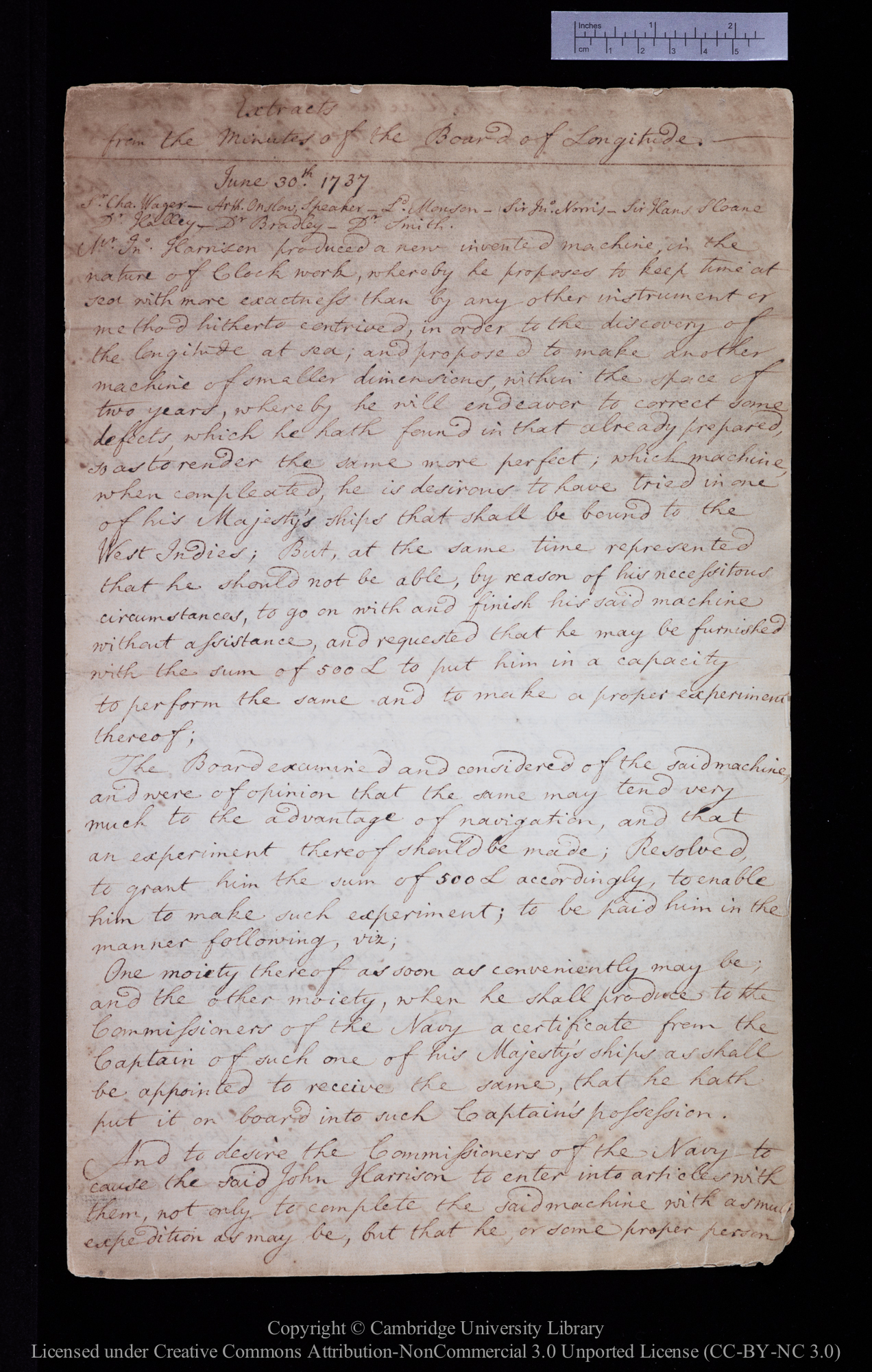 Extracts from Board of Longitude minutes