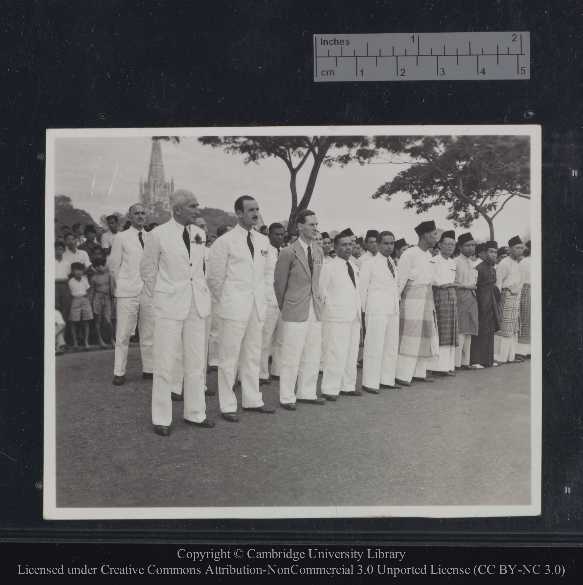 Parade of ex-Servicemen, Singapore, Armistice Day 1949, illustrating the multi-racial composition of ex-soldiers, 1949