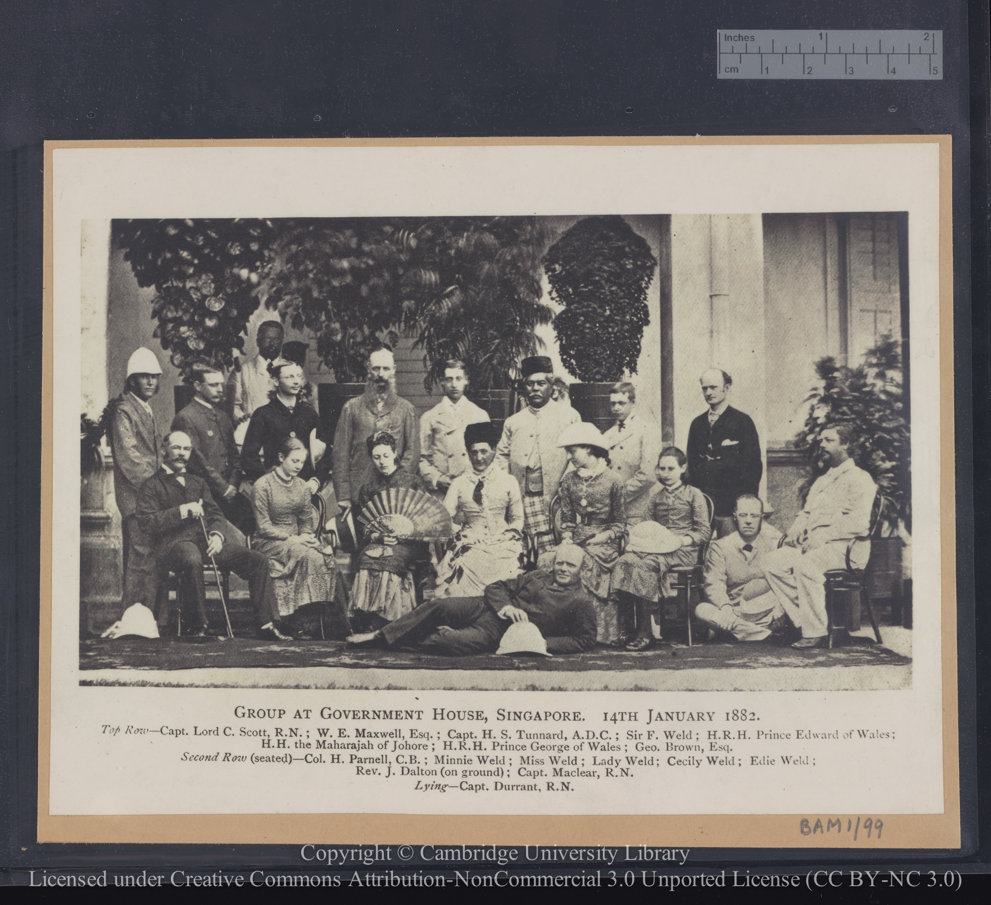 Group at Government House, Singapore.  14th January 1882, 1882-01-14