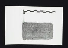 52-106 front of clay tablet with Linear B script, House of Oil Merchant, Room 2, MY Oe 106