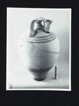 52-152 stirrup jar, LH III,  buff ware with hook pattern, Cyclopean Terrace Building