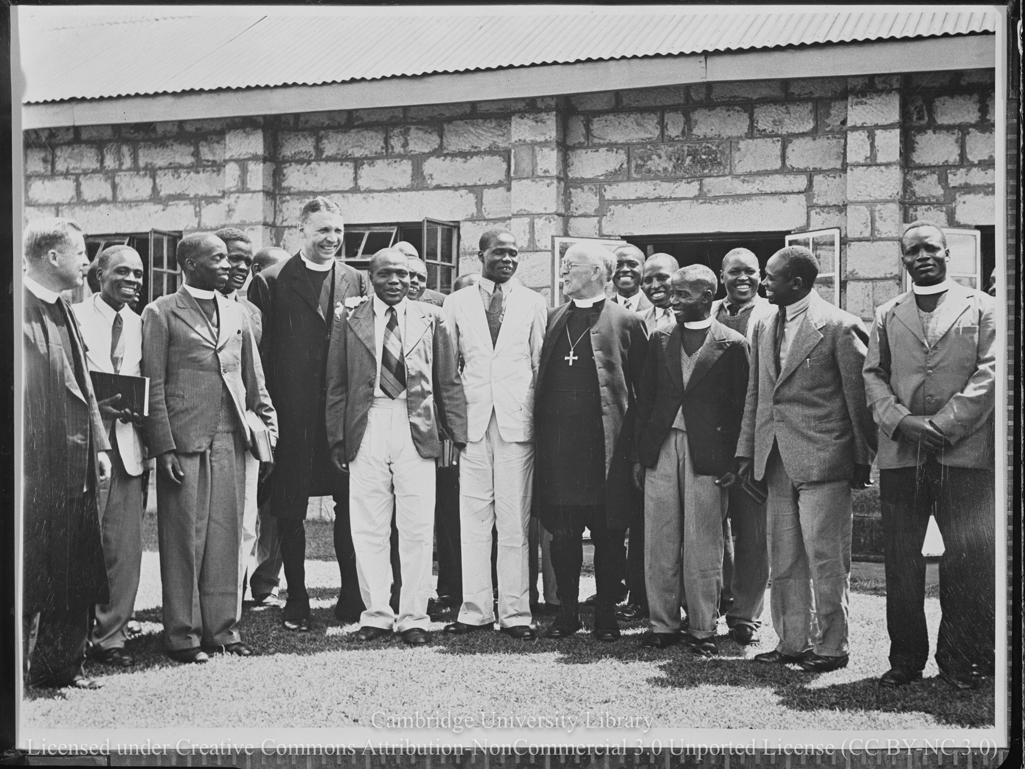 Dr Fisher with staff of St. Paul&#39;s College, near Limura, 1955