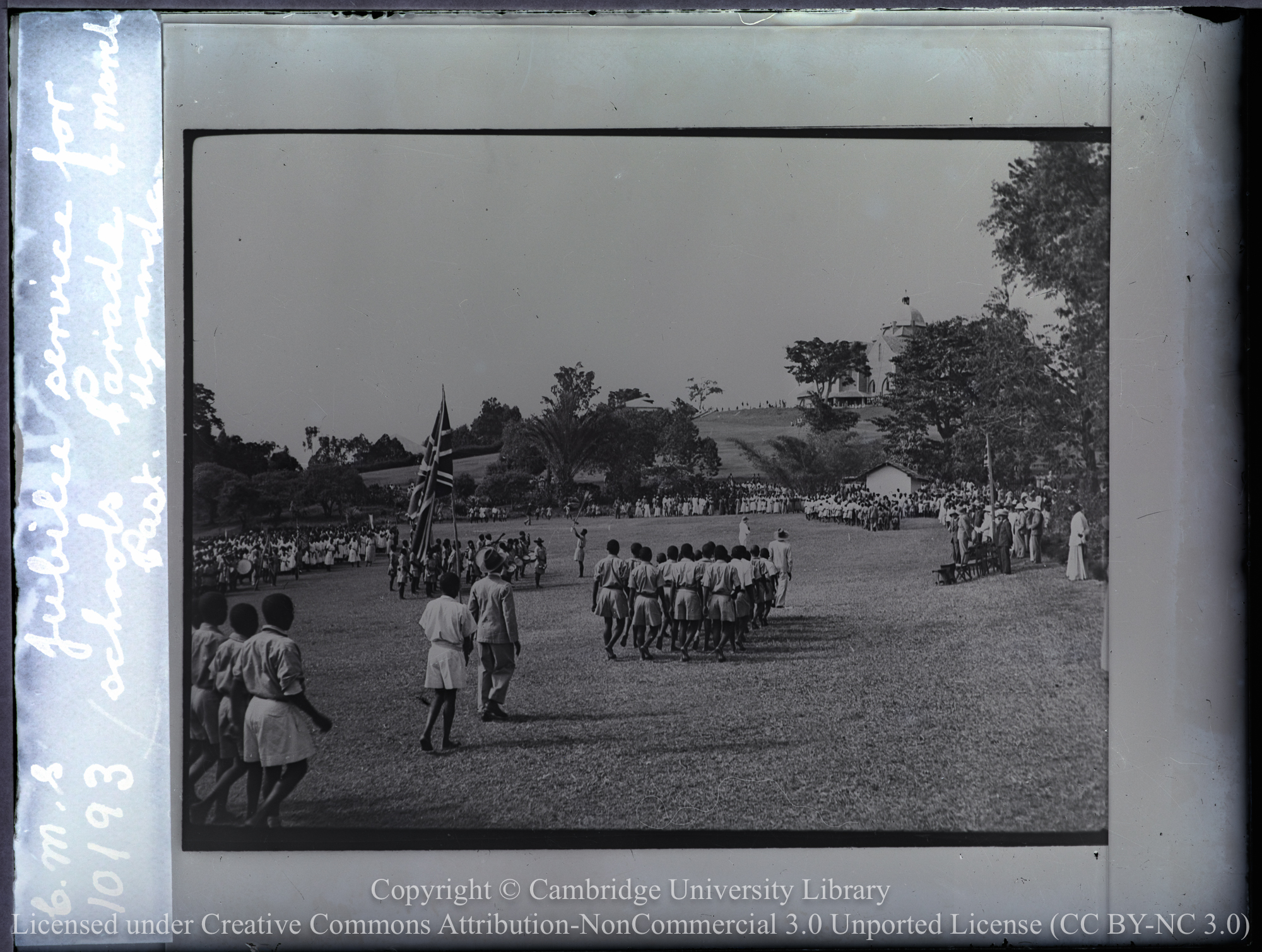 C.M.S. jubilee service for schools parade march Uganda, 1937
