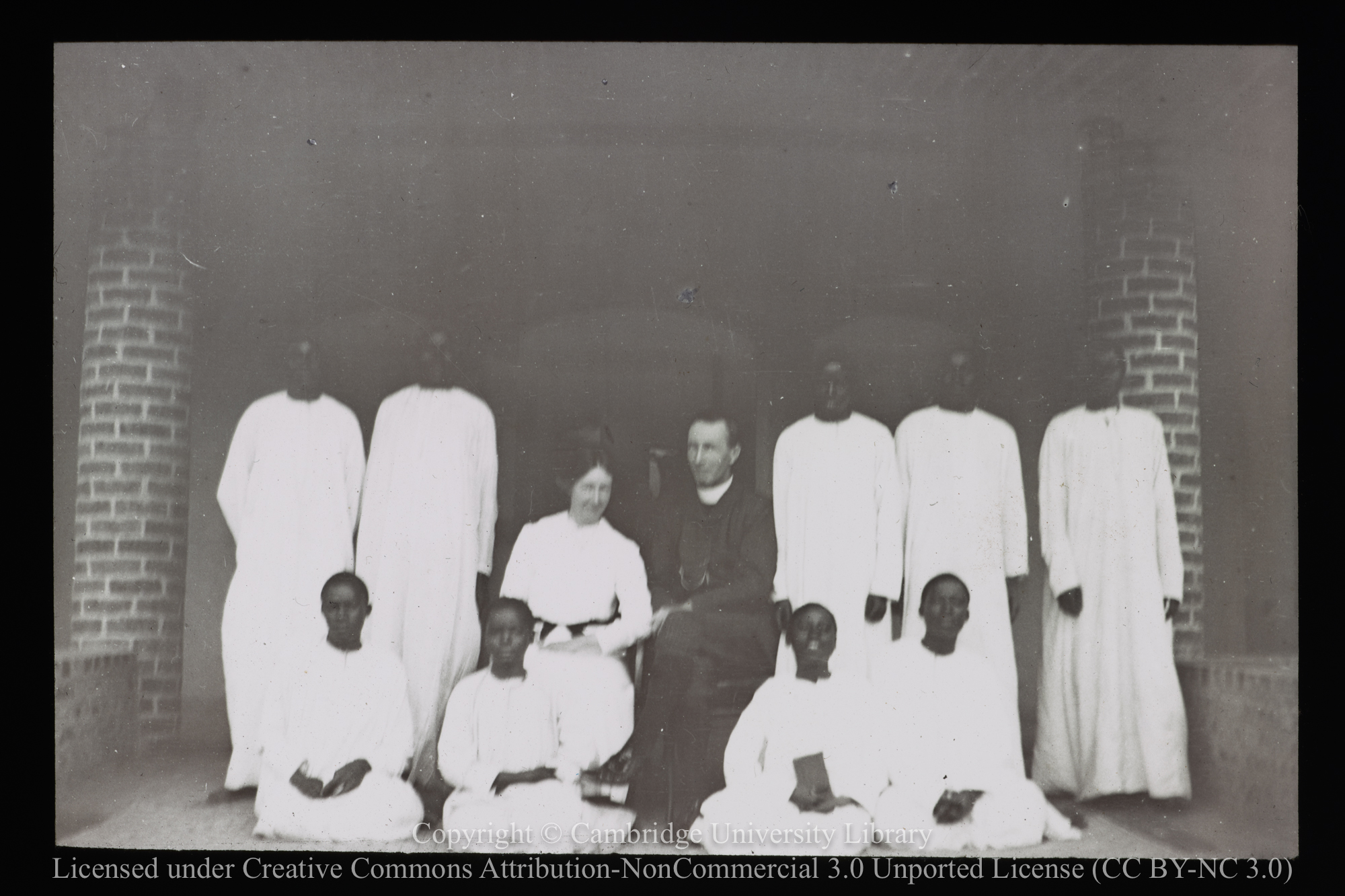 Groups of clergy and congregation in precincts of Namirembe Cathedral, 1919