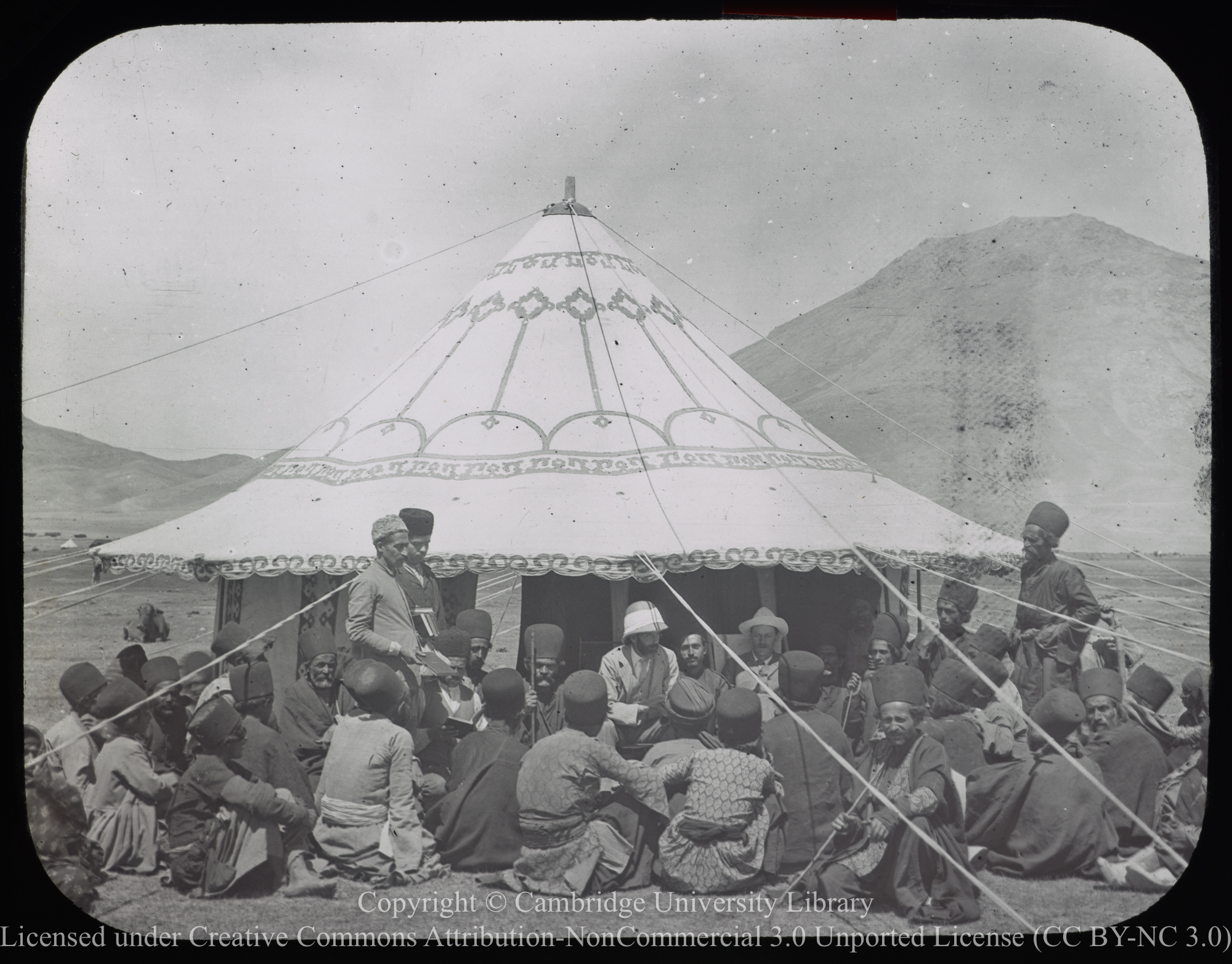 Preaching outside a tent at Chagakha, 1906 - 1938