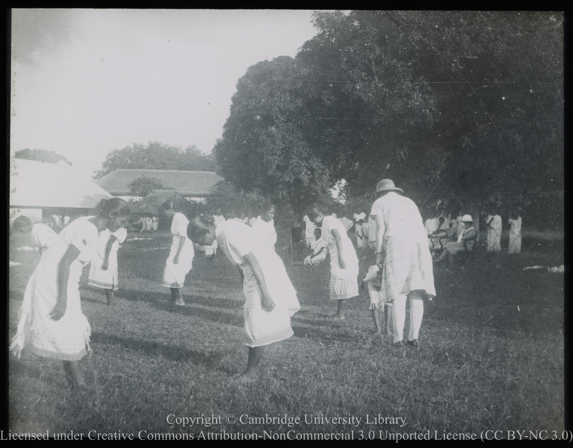 Country dancing at CMS Girls&#39; School, Barharwa, Santal Parganas, West Bengal, 1948