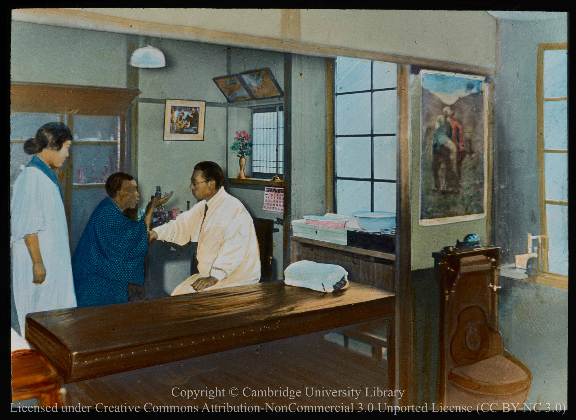 Dr M. Suwa in the consulting room, Ikebukuru Dispensary (opened 1925), 1925