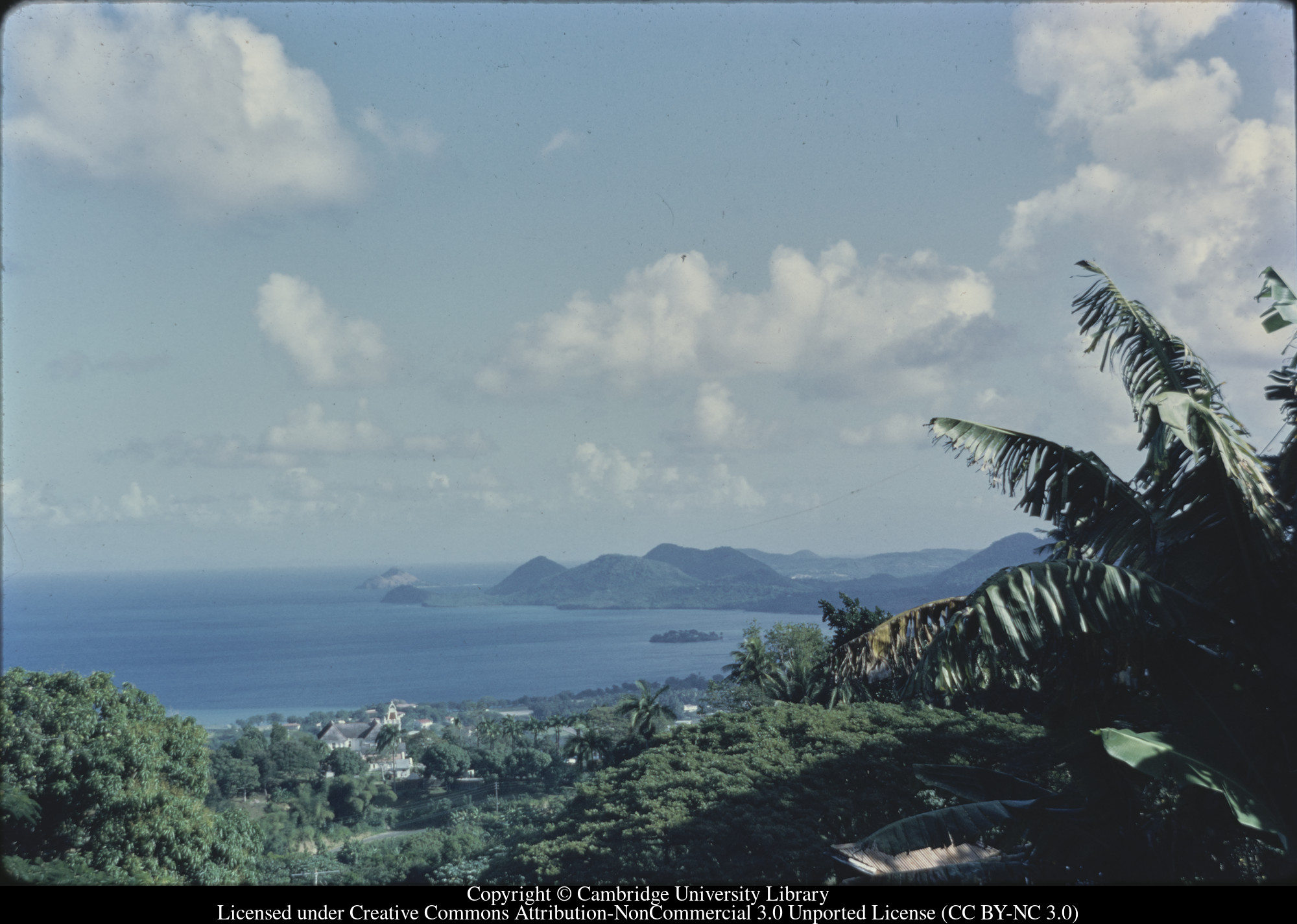 St Lucia from above Government House, showing GH and view to north, 1971-02