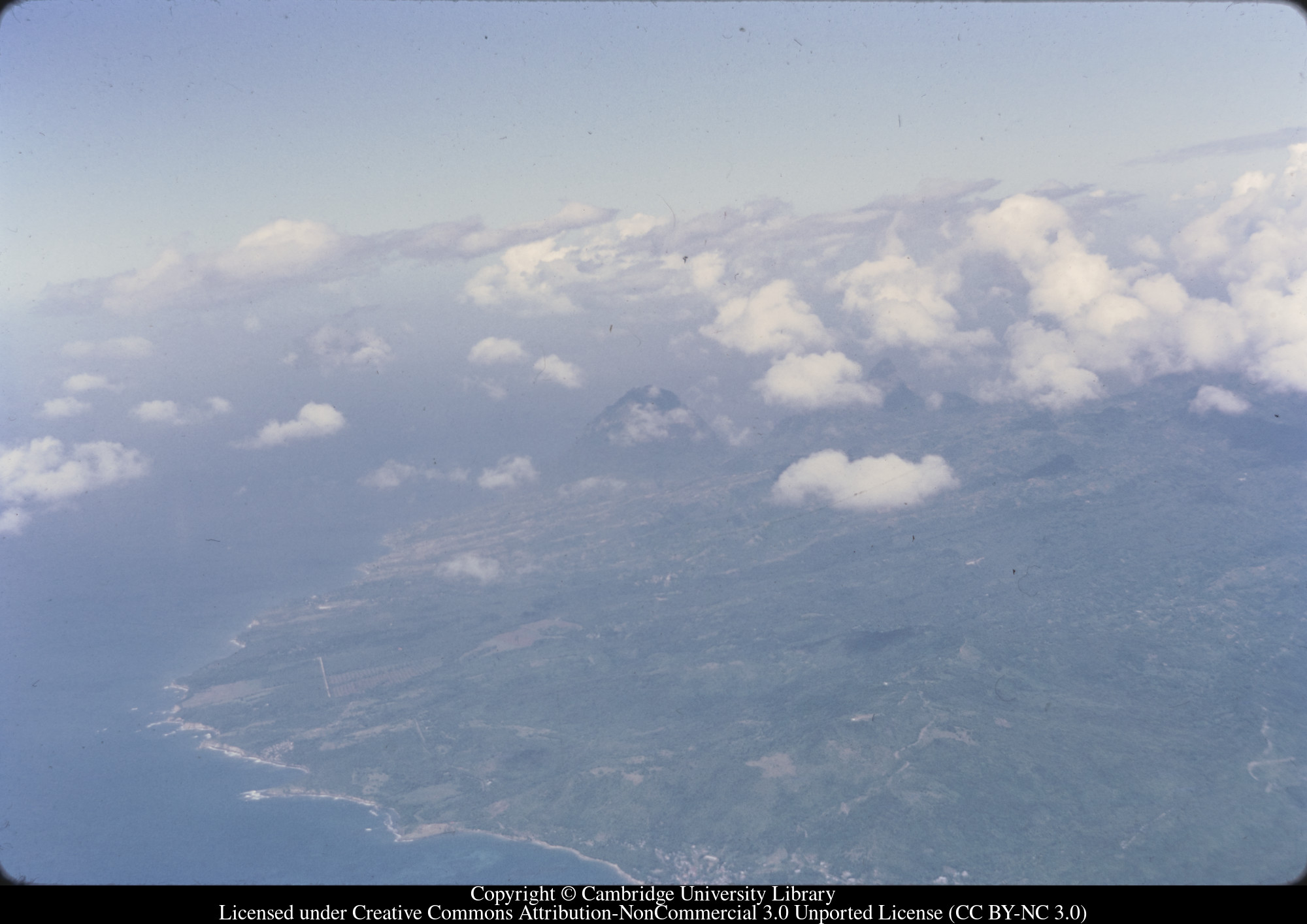 SW [i.e. south-west] coast from air including Gros Pitons, 1971-02