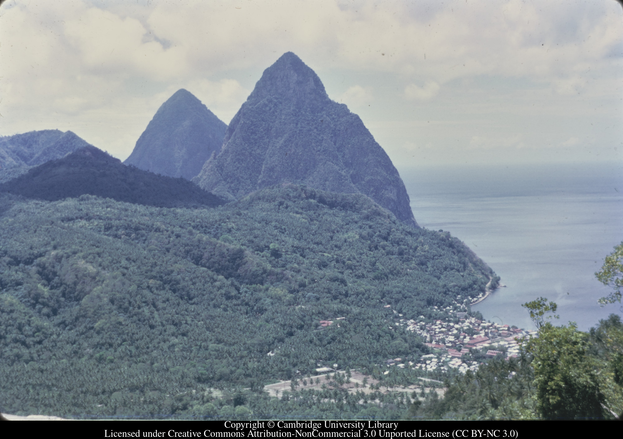 Pitons and Soufriere village, 1972-09