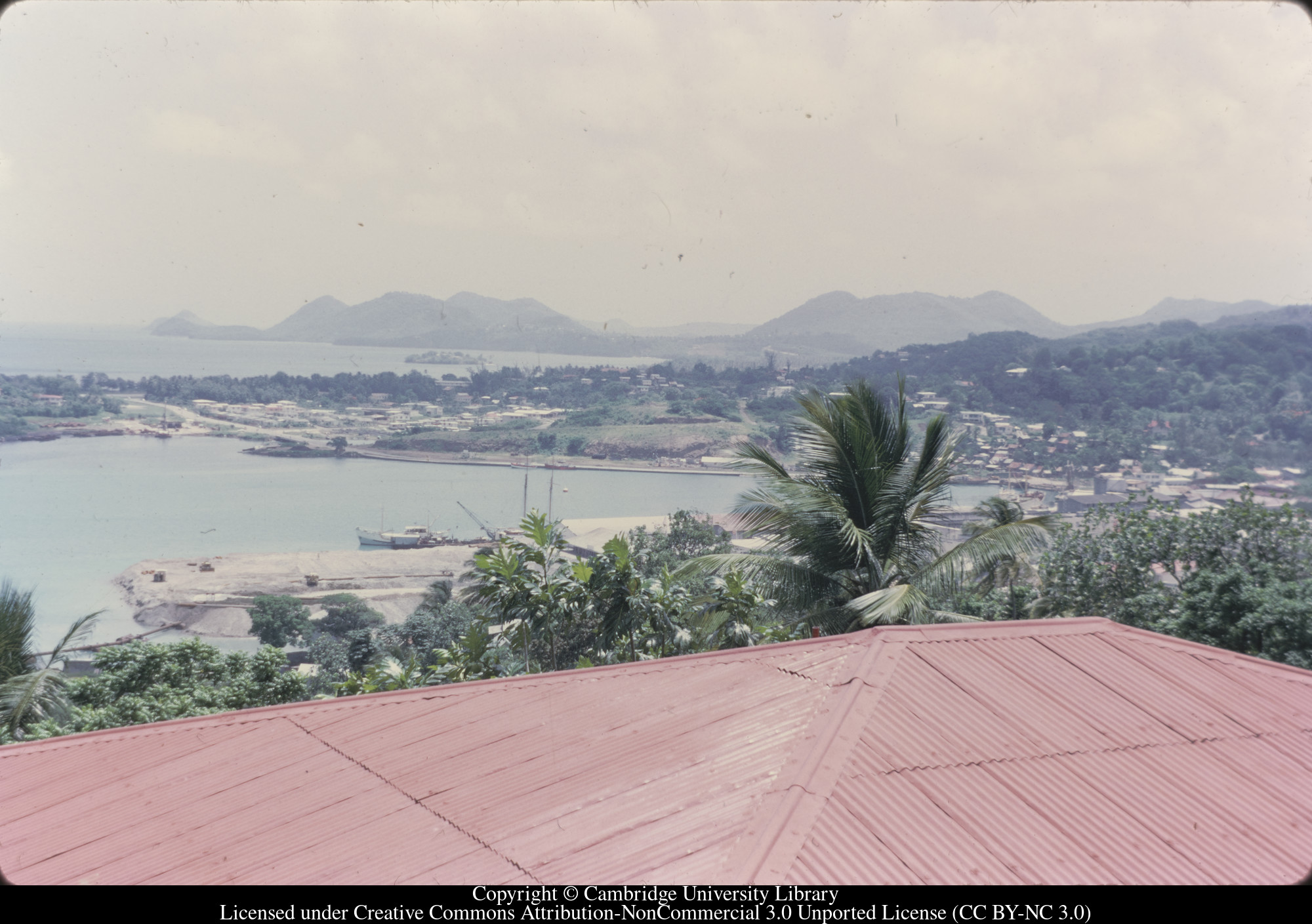 Castries Harbour from town, 1973-02