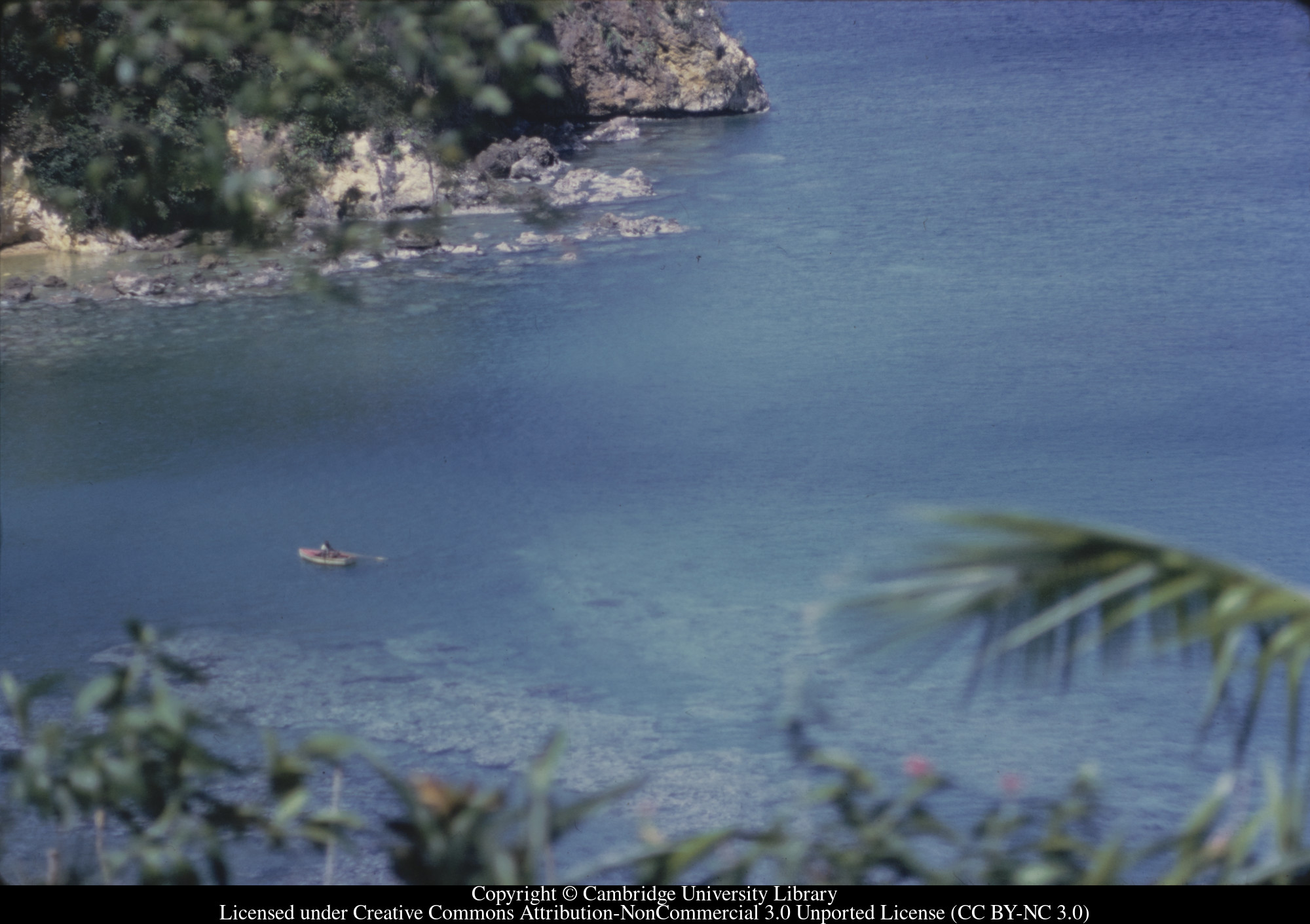 C [Ciceron] : PerÃ© Bay from lawn : clear sea and reef, 1971-06
