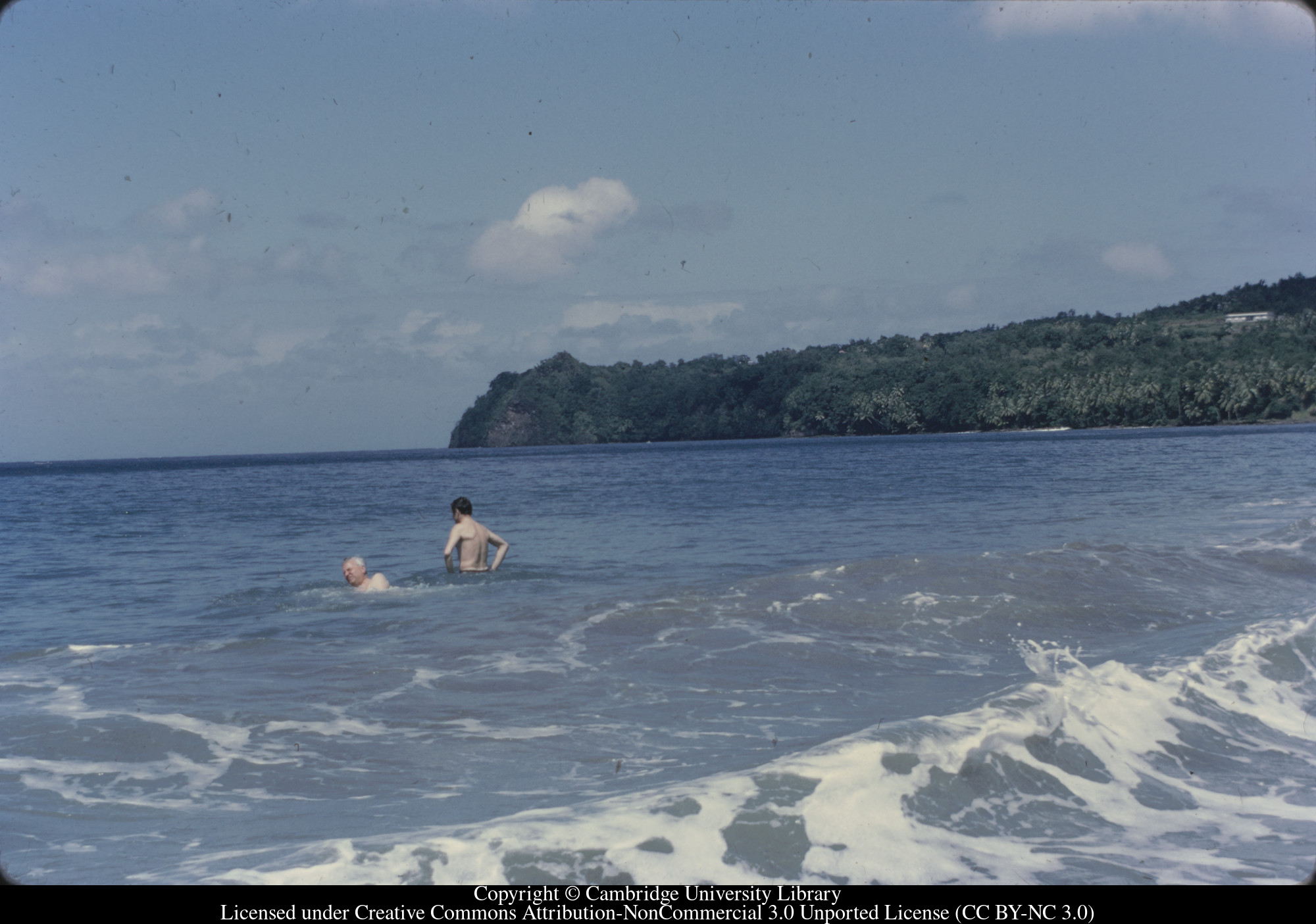 Douglas Bay [North coast] Joe Godber bathing, 1971-02