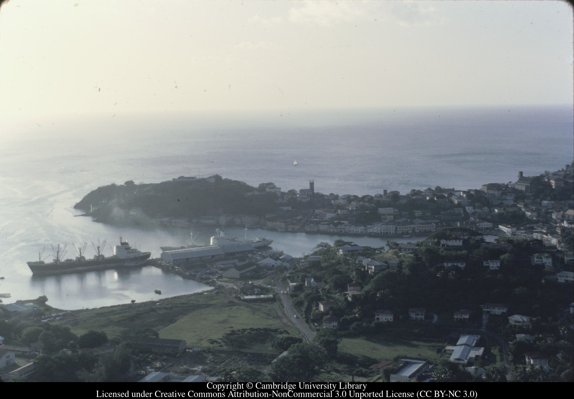 St George&#39;s Harbour from behind the town, 1971-02