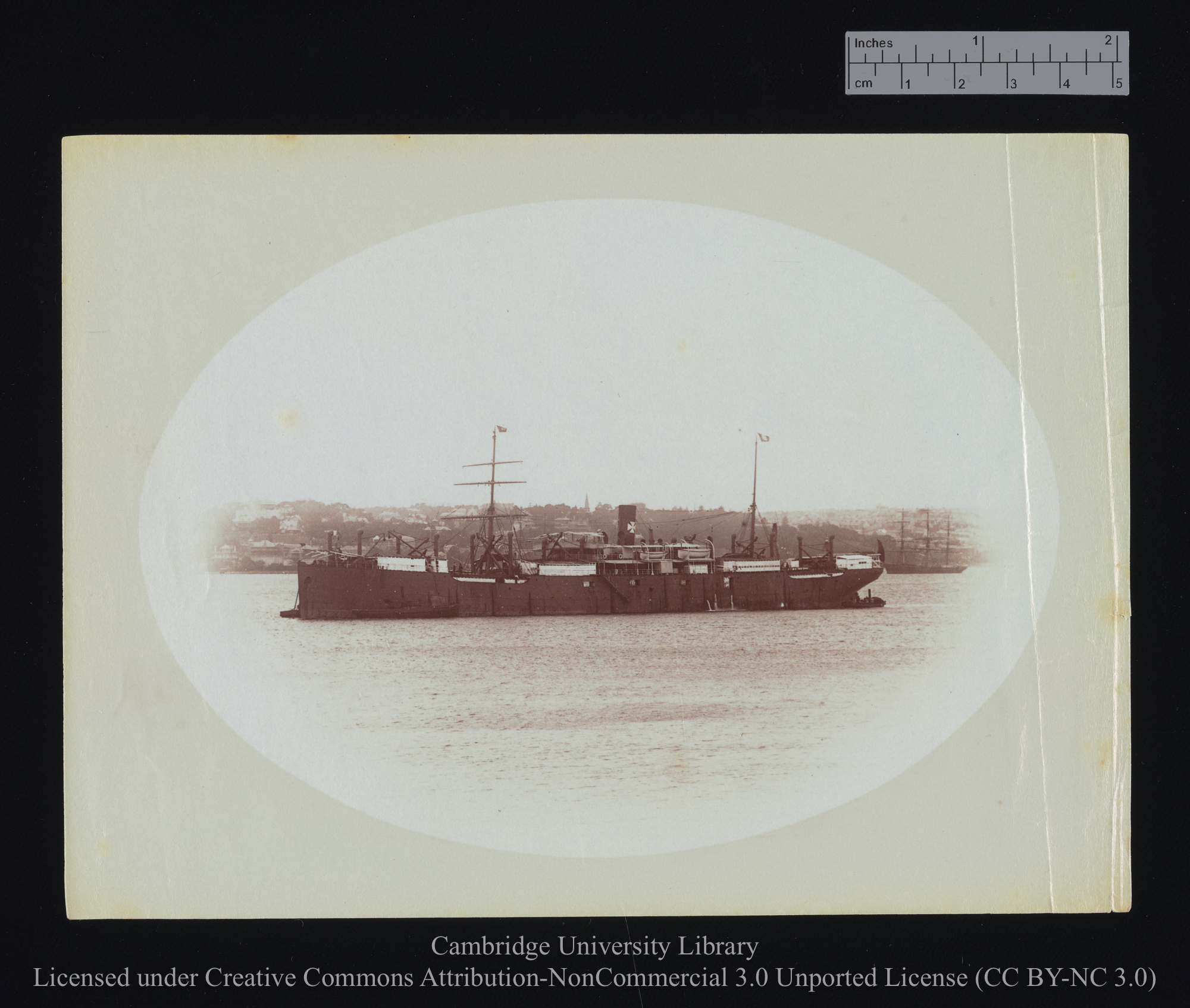 [View from the shore of an unidentified ship], 1900