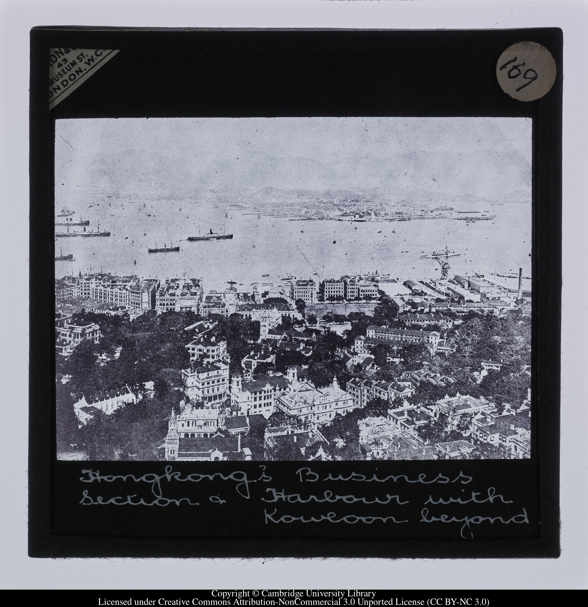 Hong Kong&#39;s business section and Harbour with Kowloon beyond, 1909