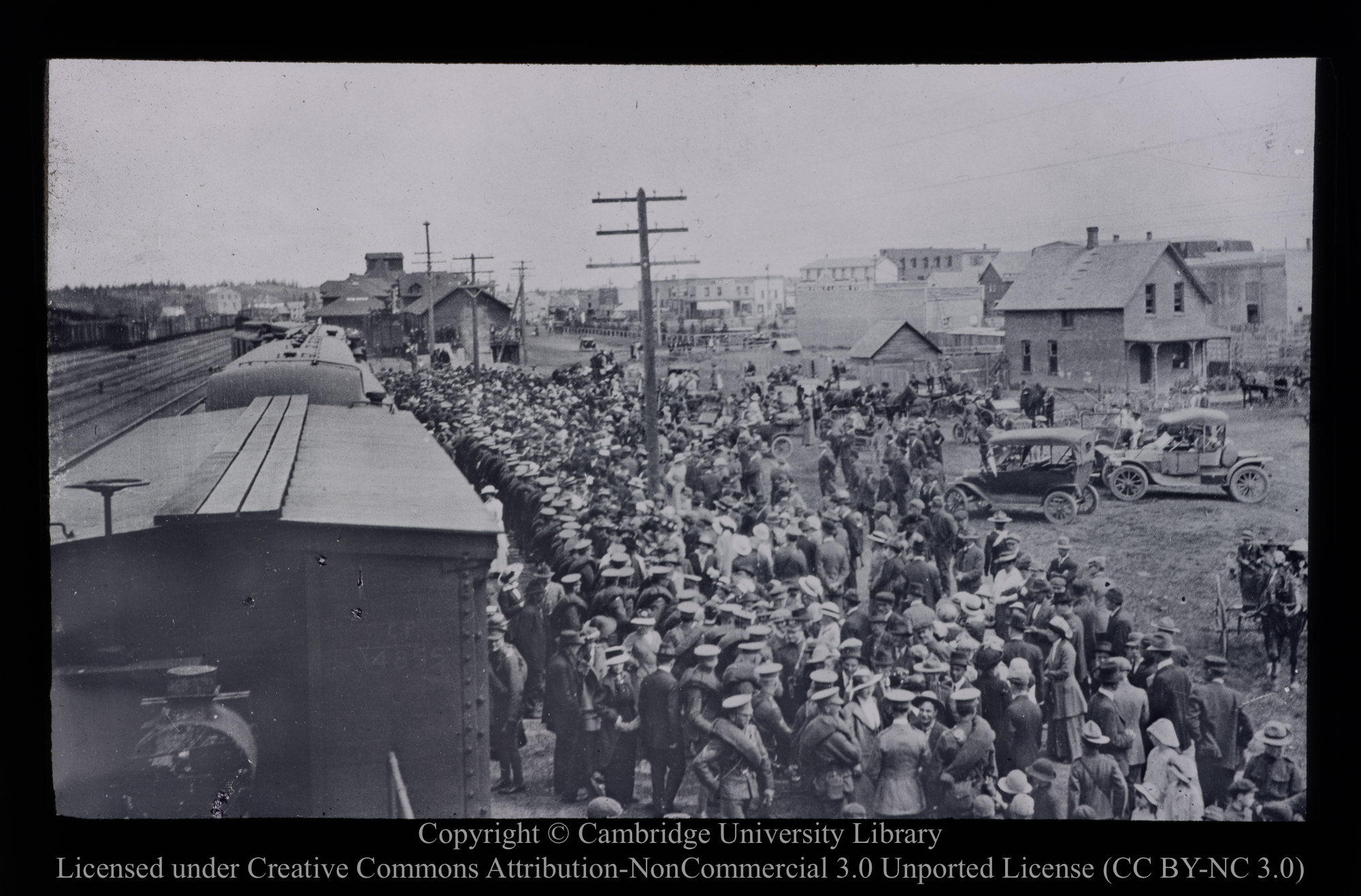 Goodbye and God Speed.  Departure of troops from Red Deer, Alberta, in May 1915, 1915-05