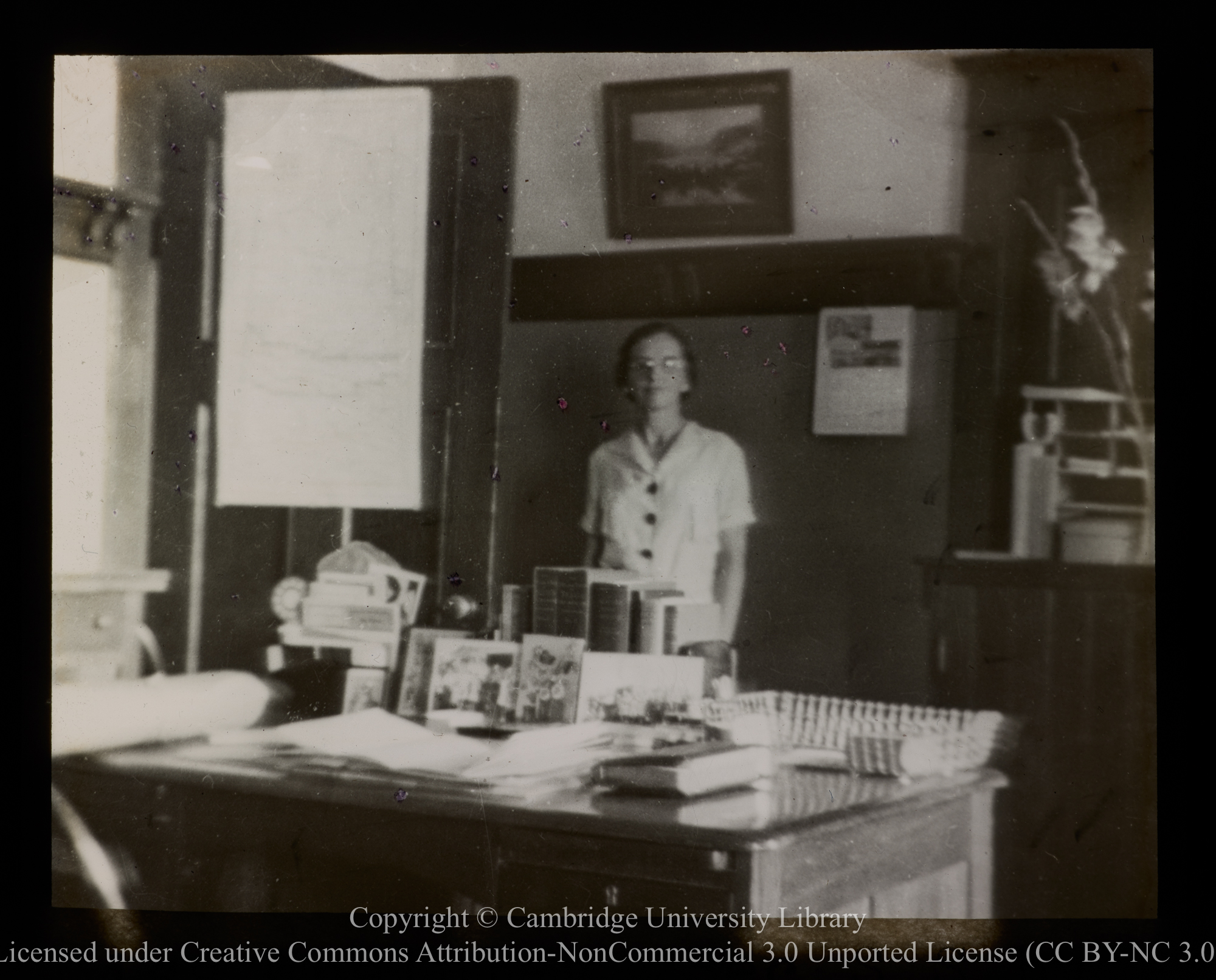 Miss Whelpley, Sec.S.S. [i.e. Secretary of Sunday School] by Post, Saskatchewan diocese, in her office at Prince Albert, 1910 - 1930