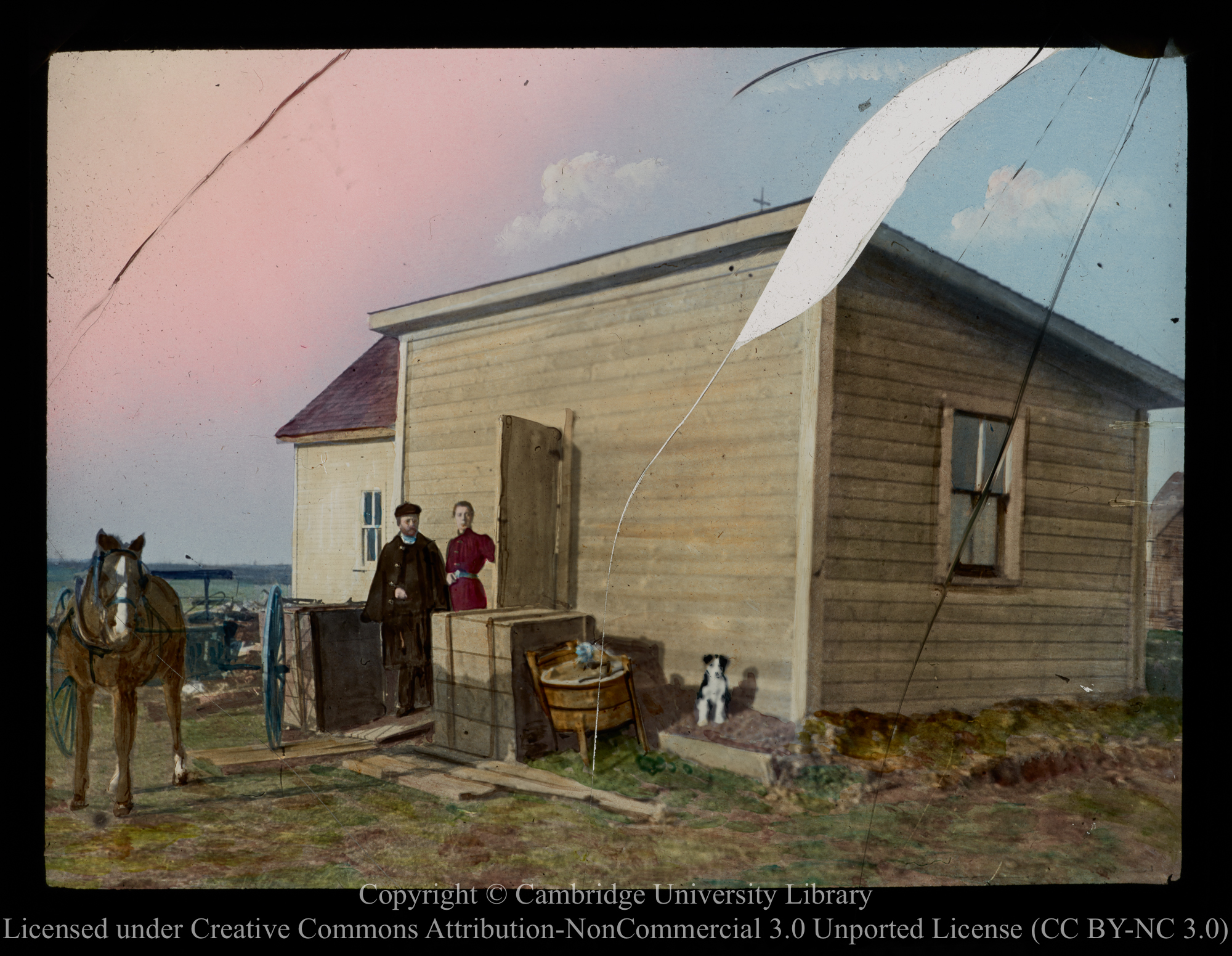 Mr Gosden and shack, Borden, Sask [i.e. Saskatchewan], 1910 - 1930