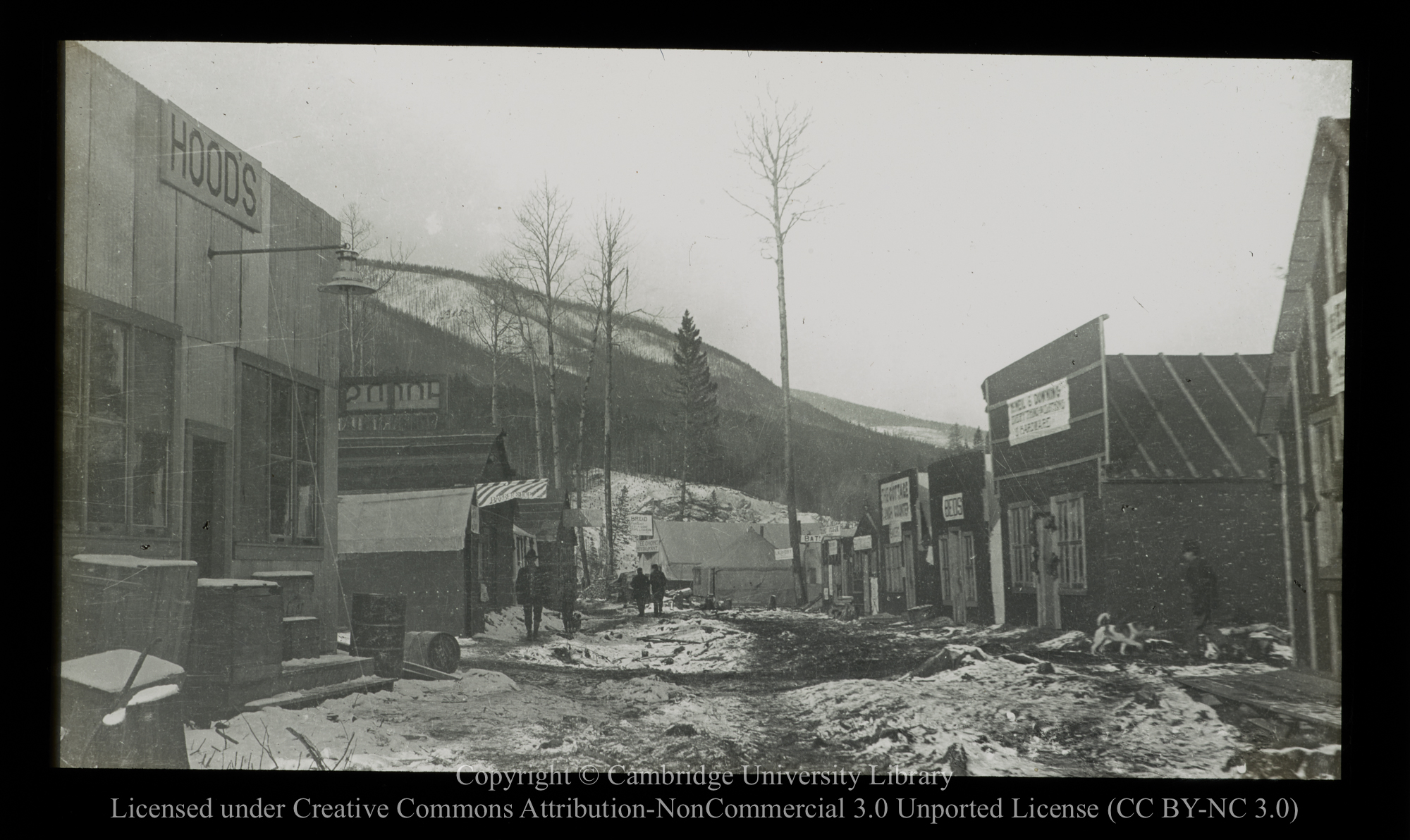 [&#39;Main street&#39; of a timber-built settlement], 1910 - 1930