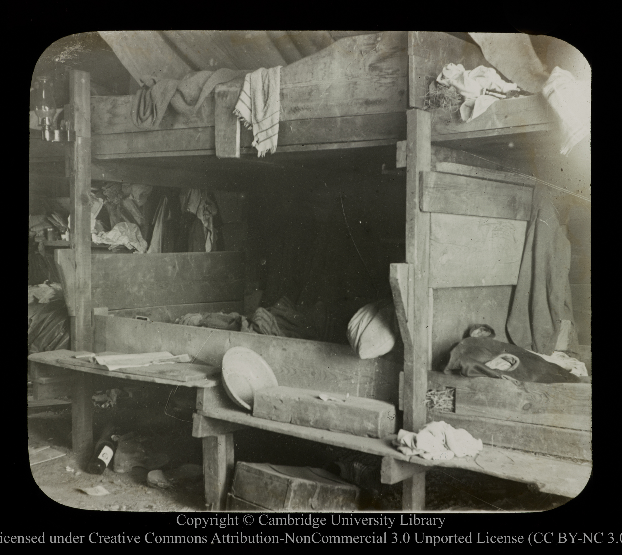 [Interior of bunkhouse], 1910 - 1930