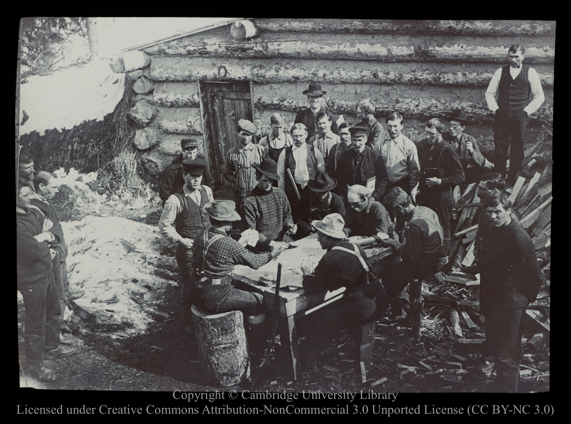 Lumbermen gambling, 1910 - 1930