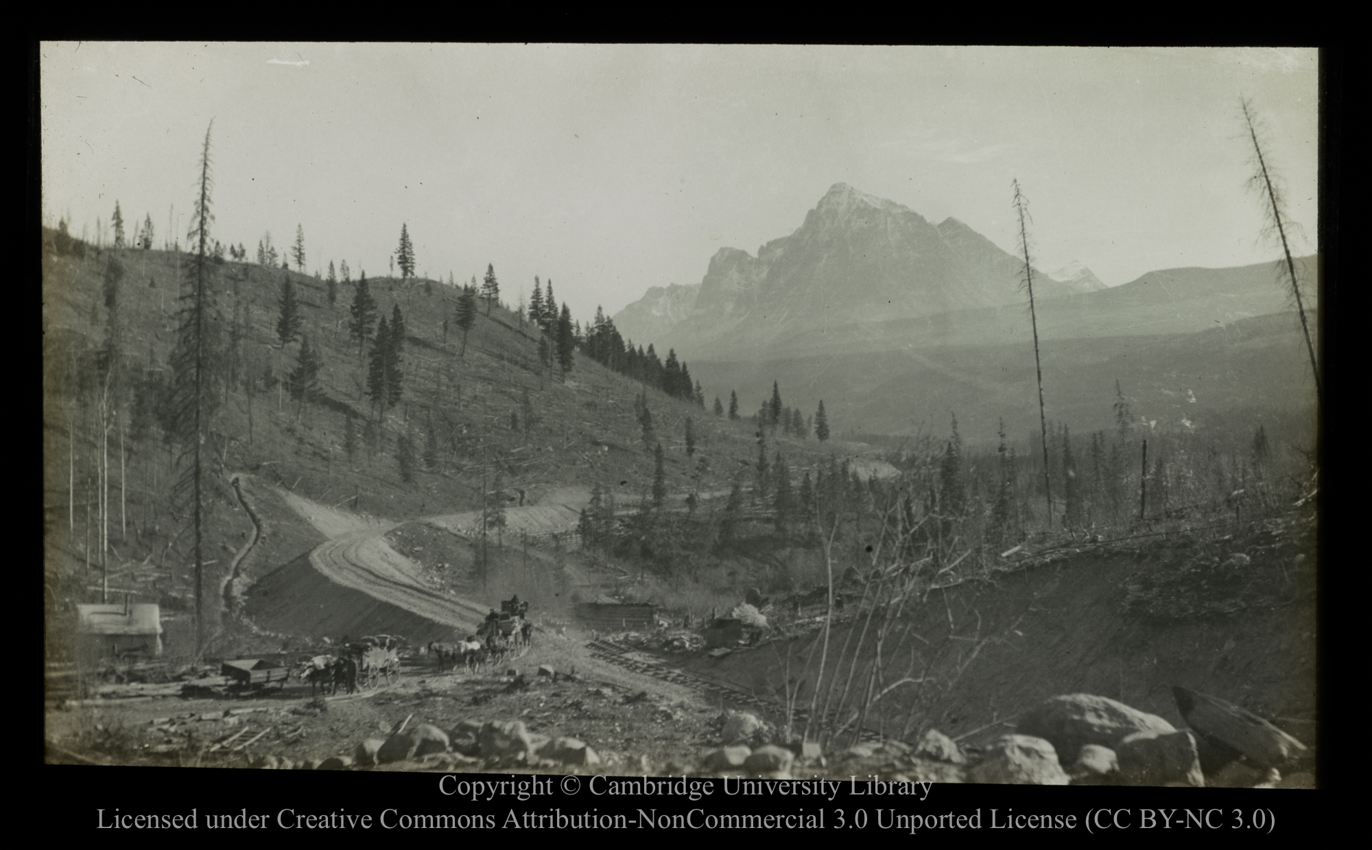 [Road with mountains in the background], 1910 - 1930