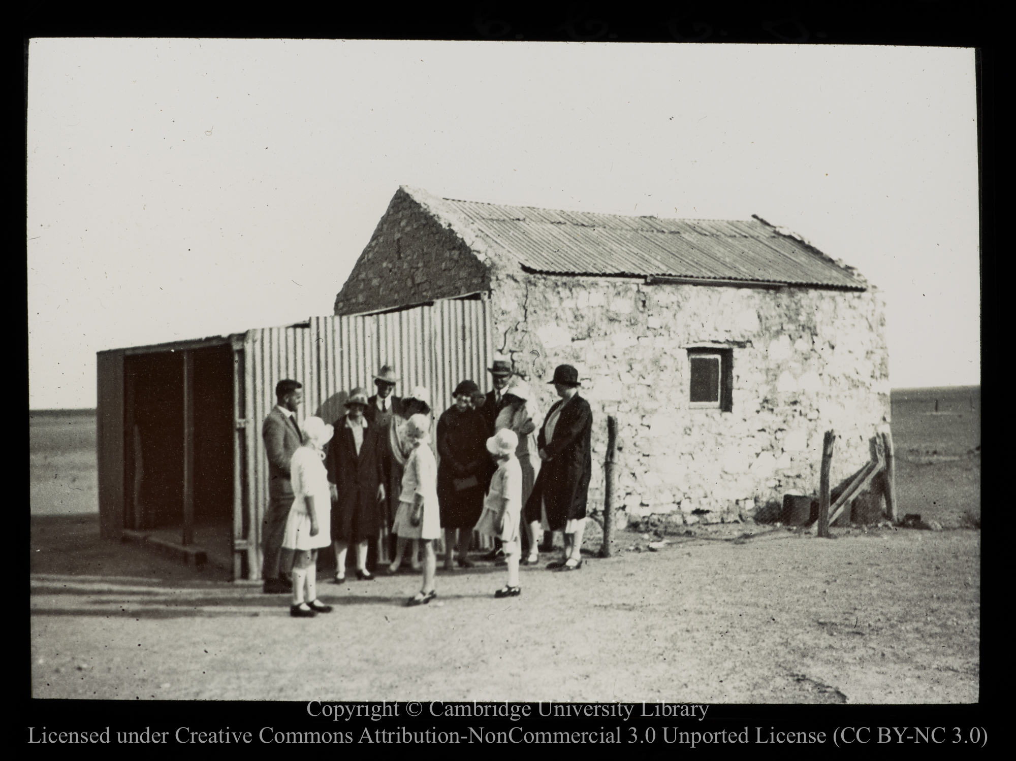 [First word illegible] congregation outside &#39;church&#39;, S.A. [i.e. South Australia], 1910 - 1930