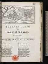 Spanish Chapbooks Romance Nuevo De Los Desterrados A Siberia O L Os Amores De Gustavo Y Lodviska