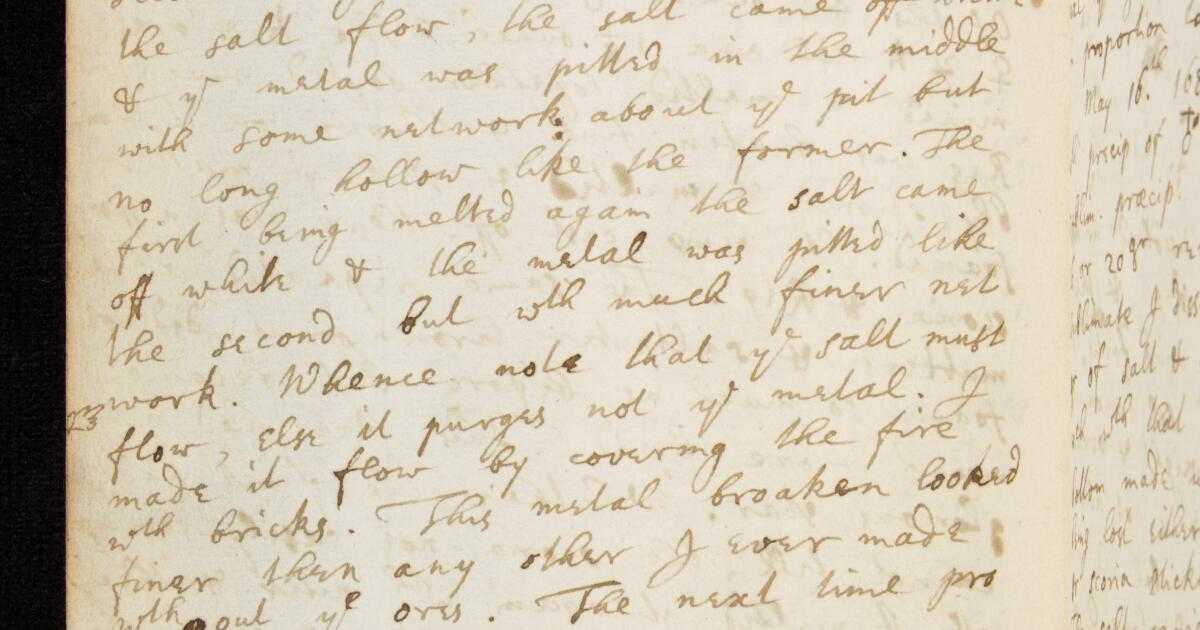 Newton Papers : Laboratory Notebook