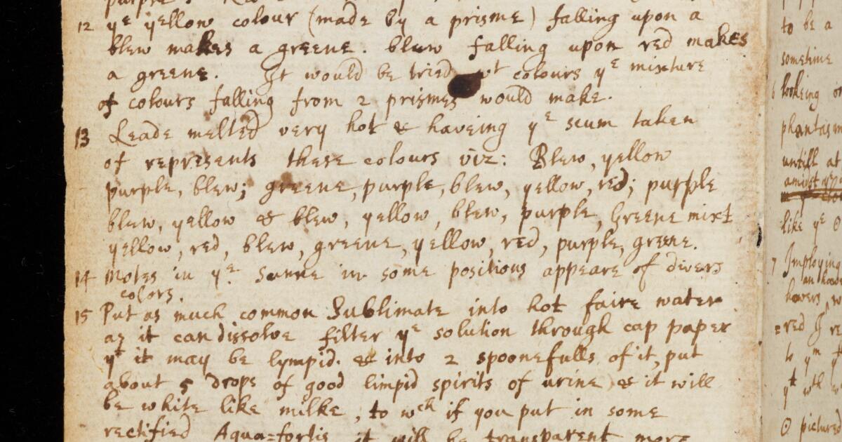 Newton Papers : Trinity College Notebook