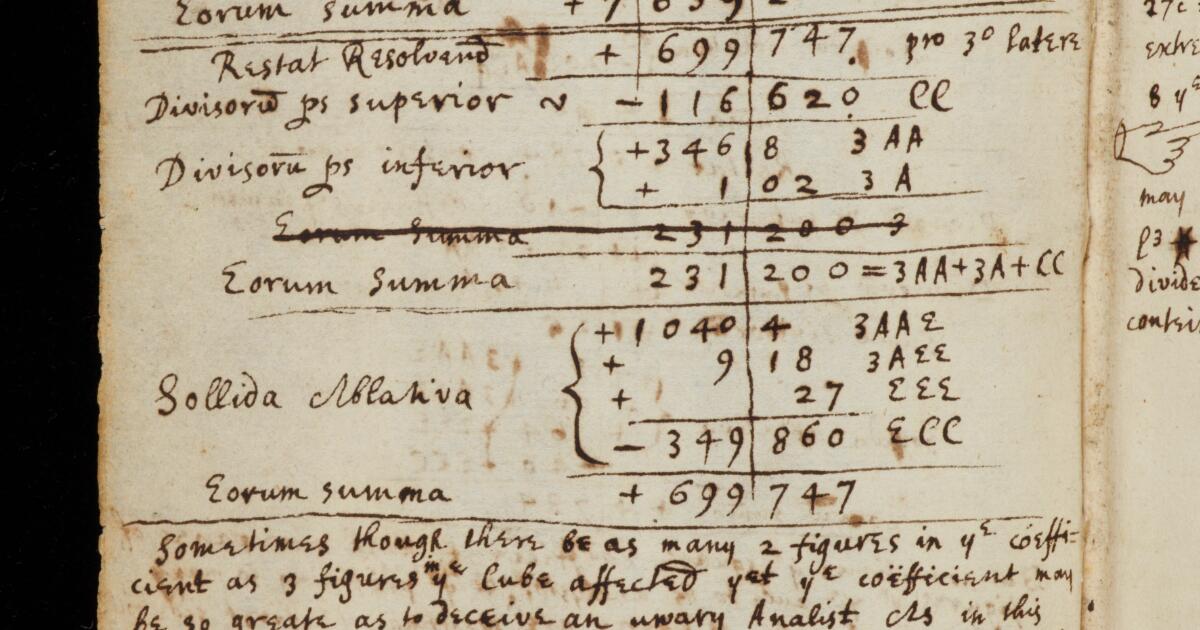 Newton Math Notebook Newton Papers : College Notebook
