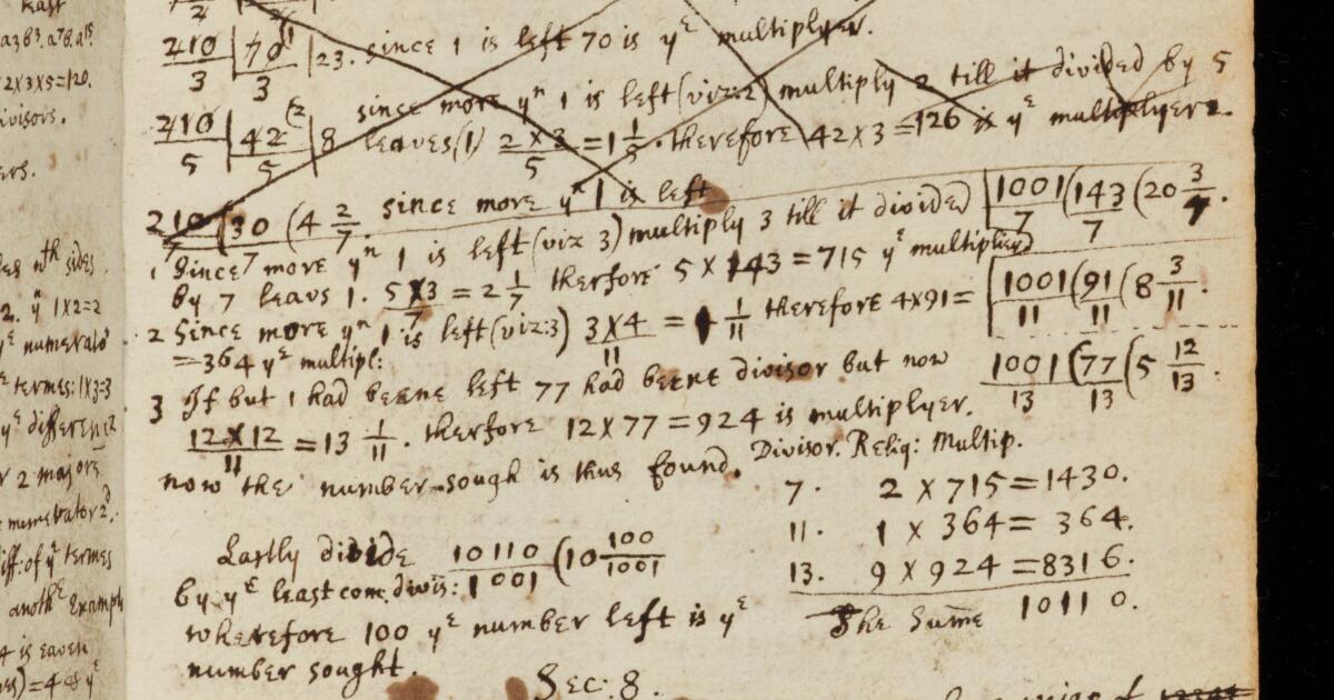 Newton Math Notebook Newton Papers : College Notebook