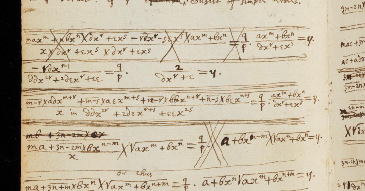 Newton Math Notebook Newton Papers : College Notebook