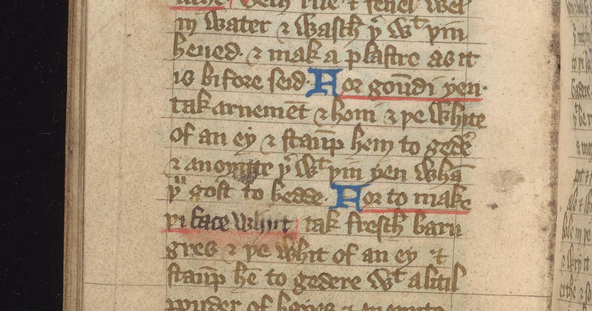 Western Medieval Manuscripts : Medical recipes and charms