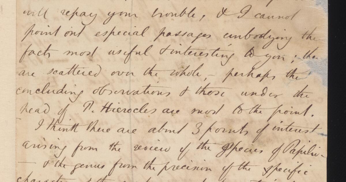Darwin Manuscripts : Letters received: Babbington - Buxton