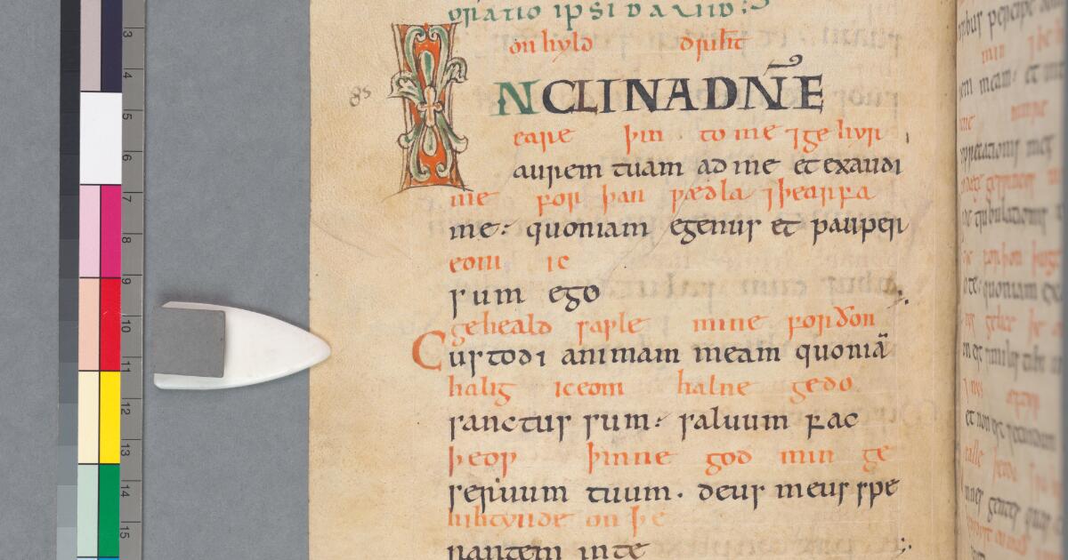 Western Medieval Manuscripts Bilingual Psalter in Old English and Latin