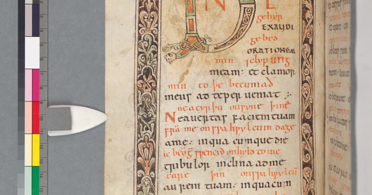 Western Medieval Manuscripts Bilingual Psalter in Old English and Latin