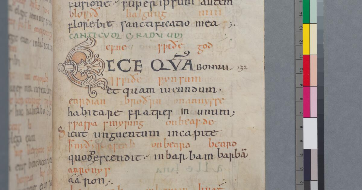 Western Medieval Manuscripts Bilingual Psalter in Old English and Latin