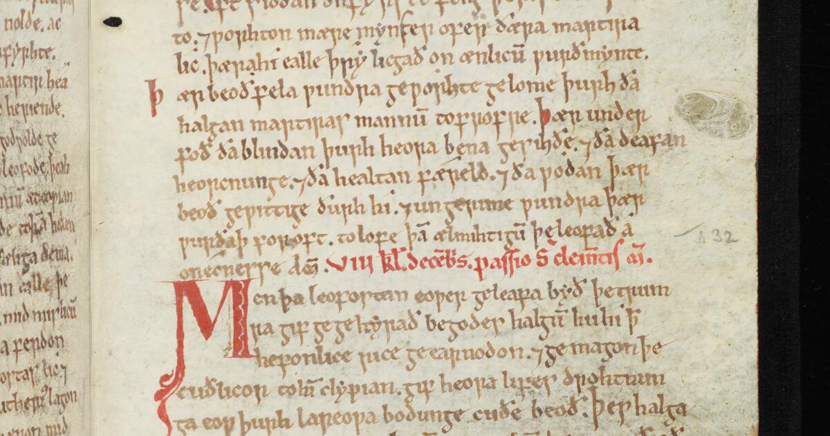 Western Medieval Manuscripts : Homilies and saints' lives, in Old English