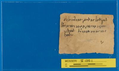 Document; letter Mosseri II.135.1